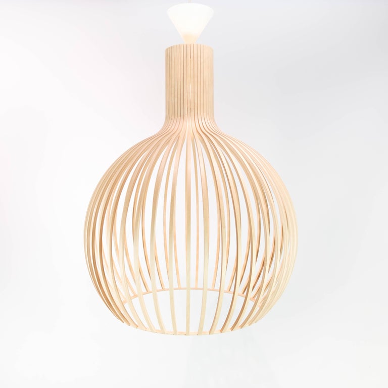 Secto Octo, Model 4240, Pendant of Birch Wood, of Finnish Design at 1stDibs