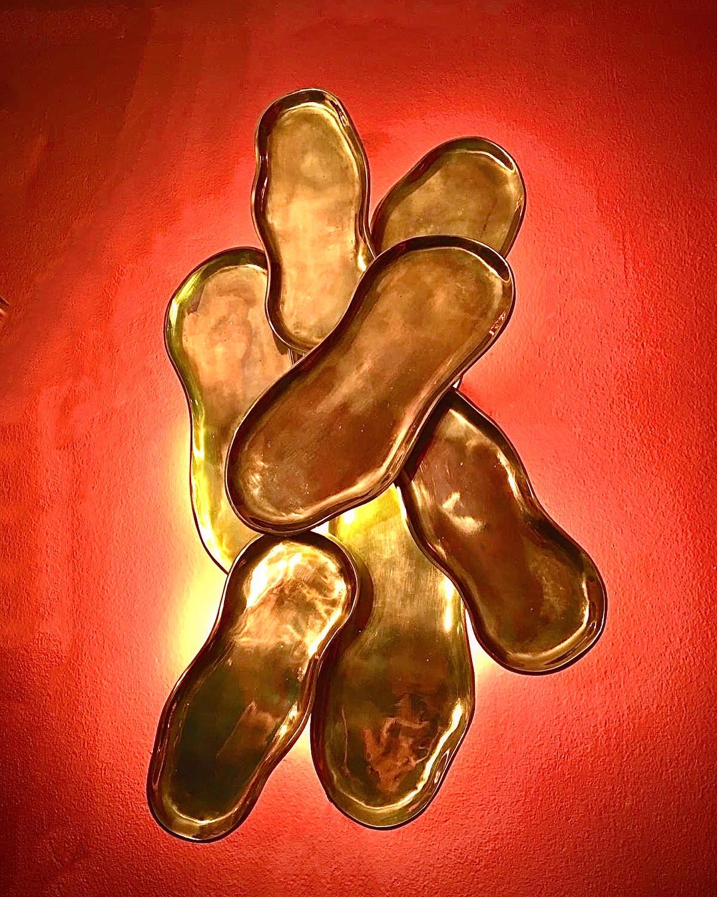 Der Wandleuchter Sedayer aus Messingguss ist eine einzigartige und stilvolle Leuchte, die in Form einer Erdnussschale gestaltet ist. Er ist aus hochwertigem Messingguss gefertigt, der für Haltbarkeit und Langlebigkeit sorgt. Die Leuchte besteht aus