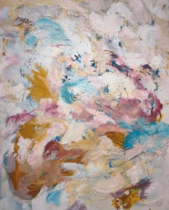 Abstract Contemporary Accumulation Mixed Media Painting on Canvas by Sedef Gali
