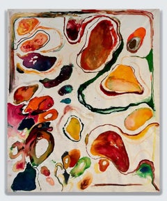 Abstract Contemporary Fruity Pebbles Mixed Media Painting on Canvas, Sedef Gali