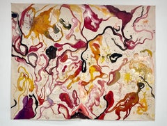 Abstract Contemporary The Sun Inside Mixed Media Painting on Canvas, Sedef Gali