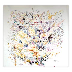Abstract New Realms And Tidal Mixed Media Painting on Canvas, Sedef Gali