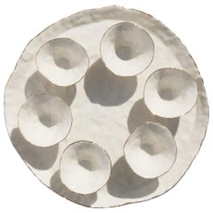 Seder Plate by Isabel Halley, White Porcelain with 22-Karat Gold Luster