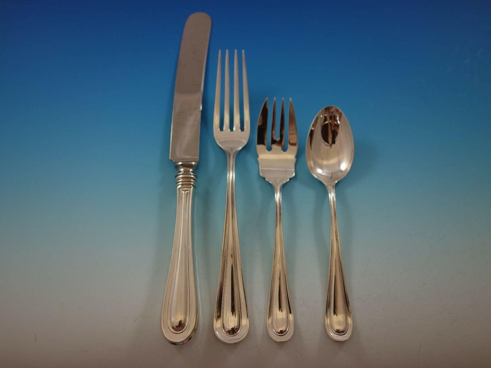 Sedgwick by Mount Vernon Sterling Silver Flatware Set Dinner Service 128 Pieces In Excellent Condition For Sale In Big Bend, WI