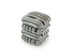 Sedi Handgewebte Grüne Seide Gepolsterter Skulpturaler Pouf, Klein