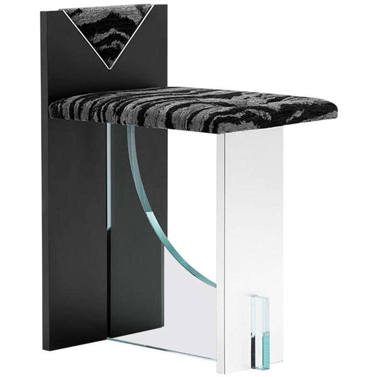 PUNK Chair in Glass, Wood and Steel Upholstered in Fabric by ...