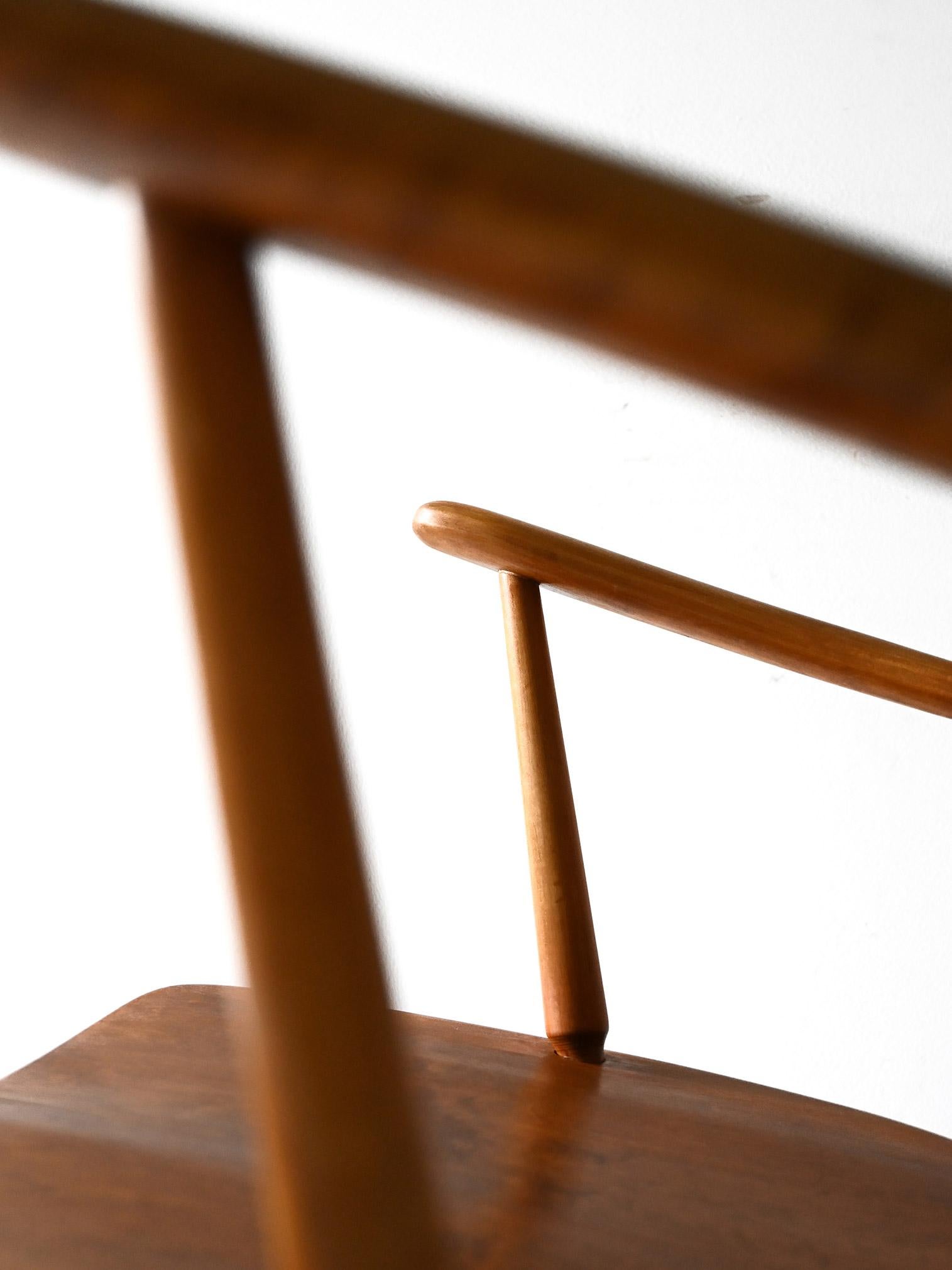 Fauteuil à bascule scandinave en hêtre et teck des années 50/60 Bon état - En vente à Brescia, IT