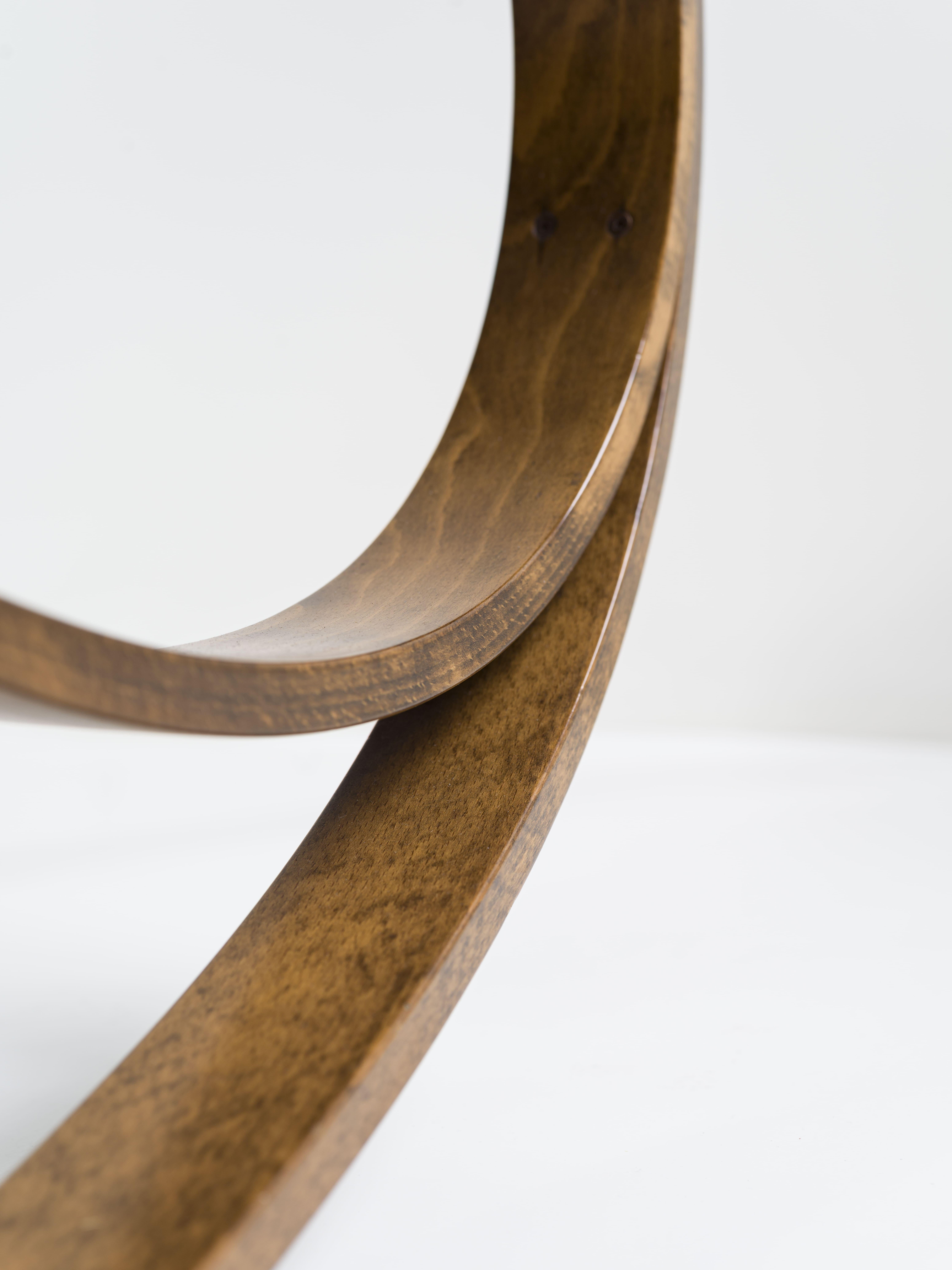 Sgarsul rocking chair in leather and wood Gae Aulenti for Poltronova Italia 1962 For Sale 5