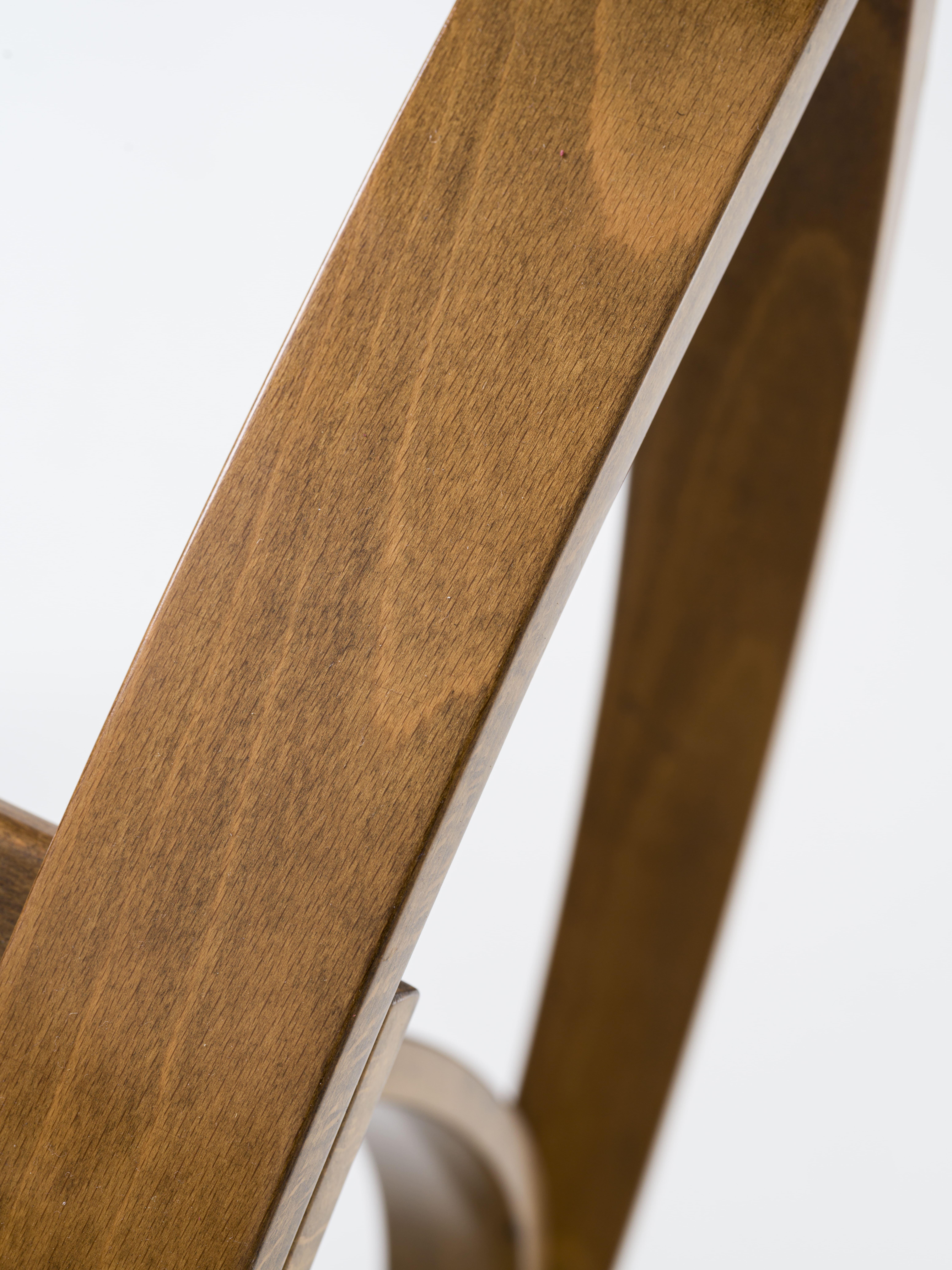 Sgarsul rocking chair in leather and wood Gae Aulenti for Poltronova Italia 1962 For Sale 7