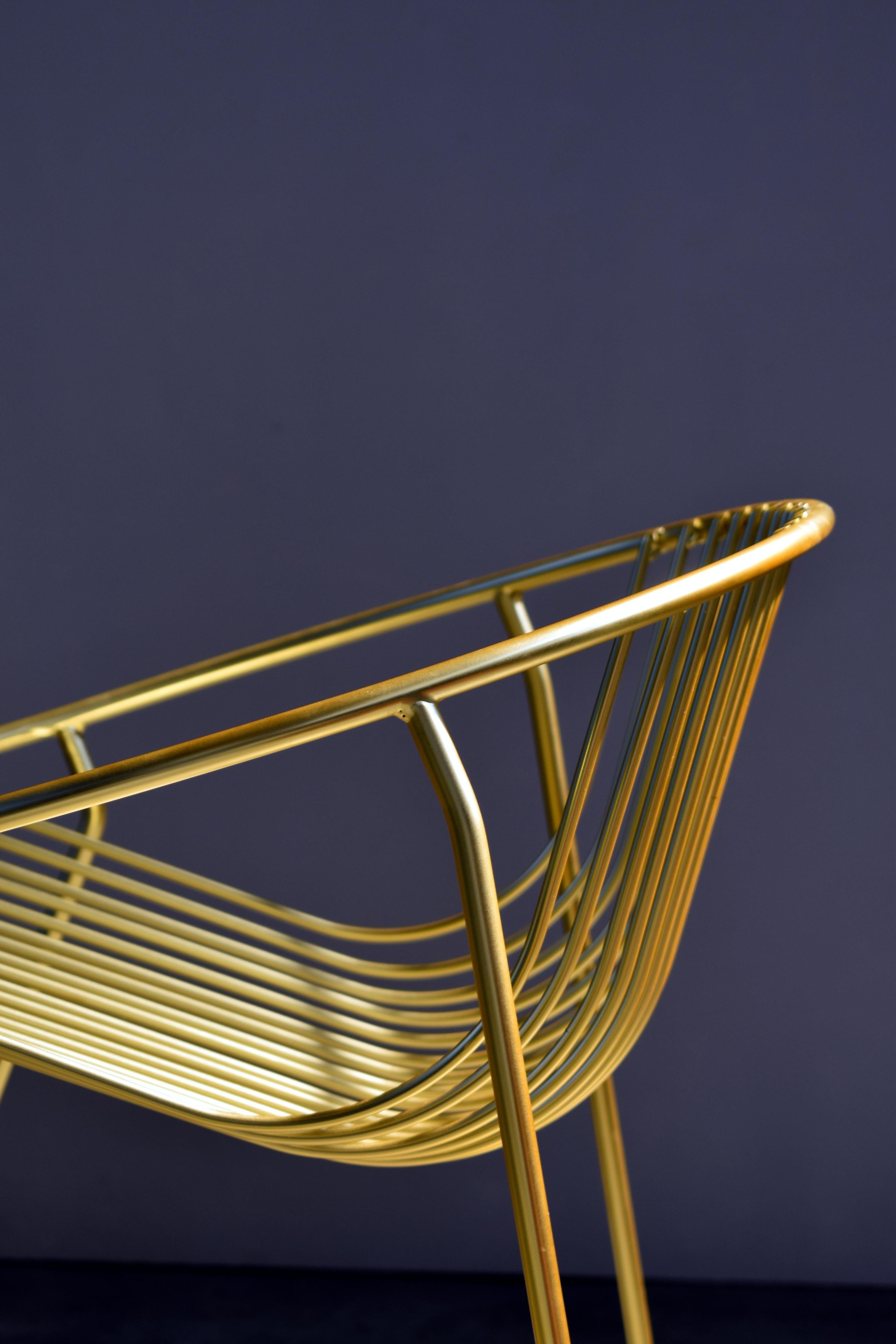 shell rocking chair  with matte brass finish  For Sale 5