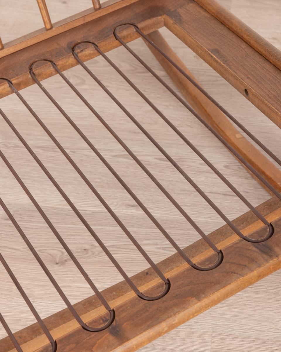 Mecedora vintage años 60 en madera y tela diseño italiano Moderno de mediados de siglo