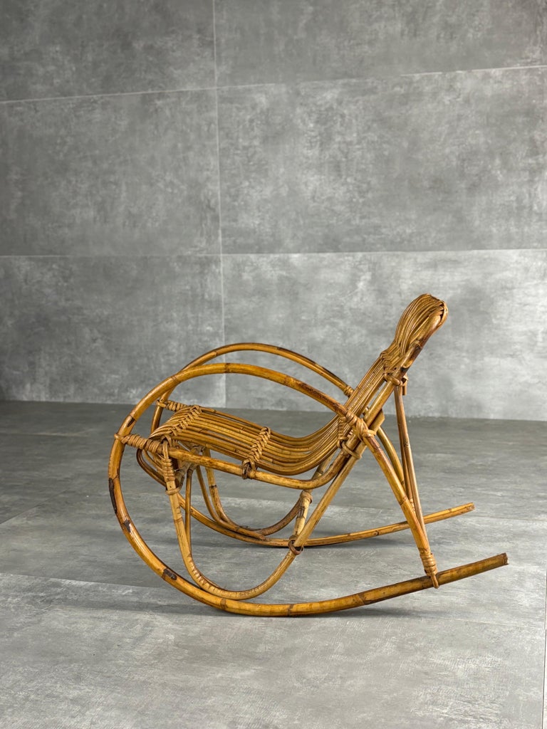 Sedia Dondolo Vimini Dondolo Sedia Poltrona Da Esterno Bamboo