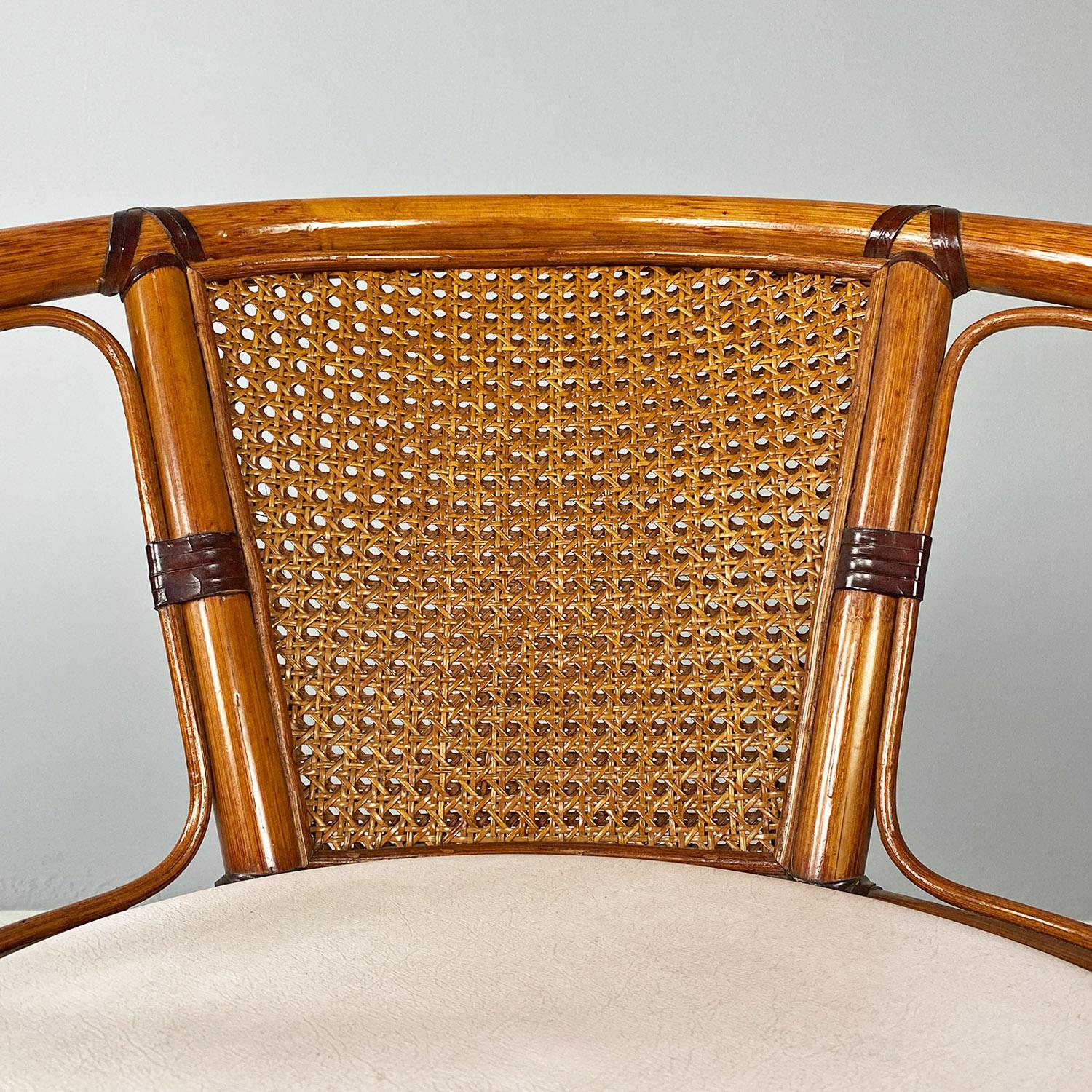 Cockpit chair, modern Italian, made of vienna straw wood and steel, ca 1970s For Sale 4