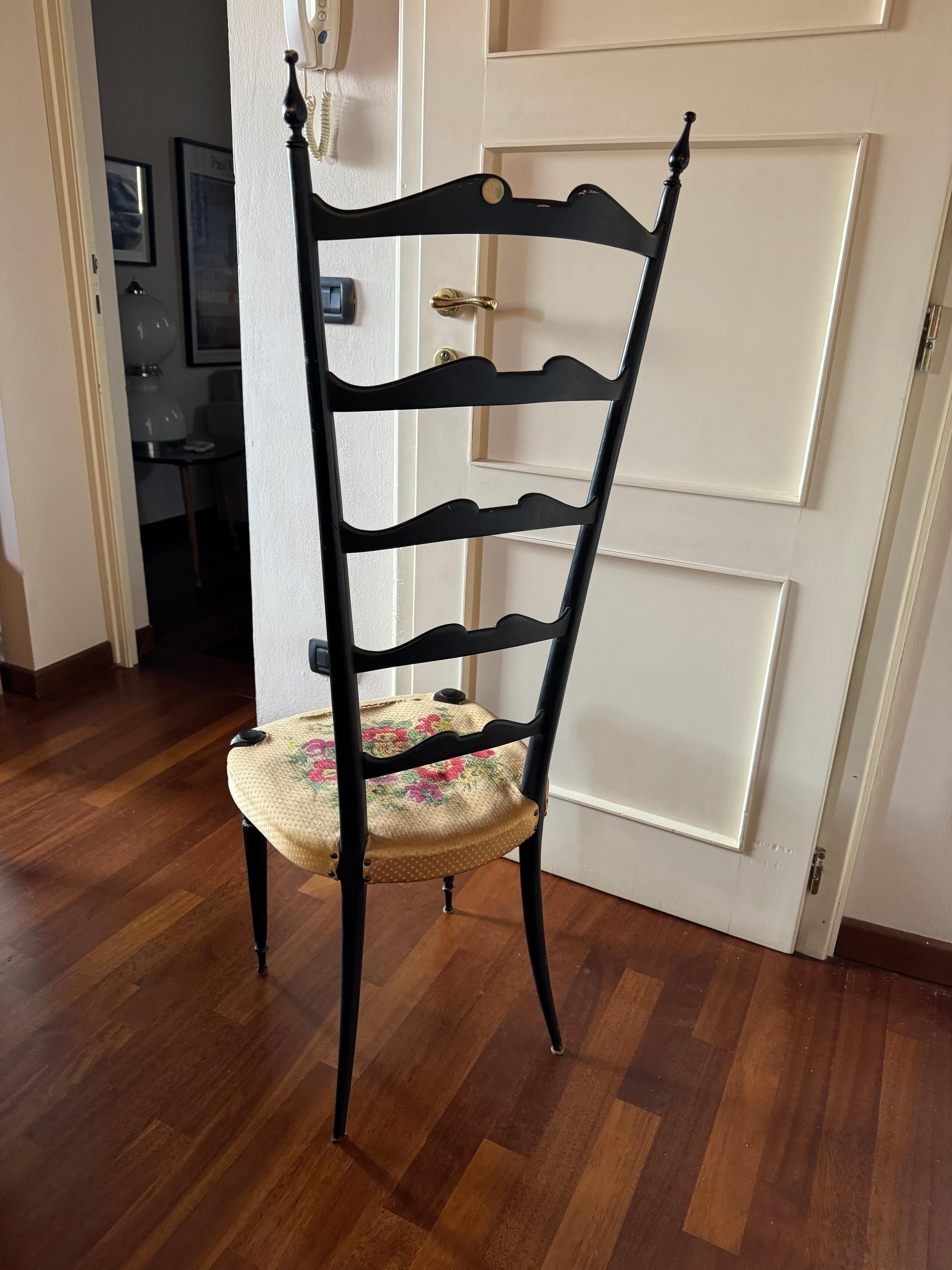 Sedia Alta Chiavarina Attribuita a Gio Ponti Italia 1950 In Good Condition For Sale In Lucca, IT