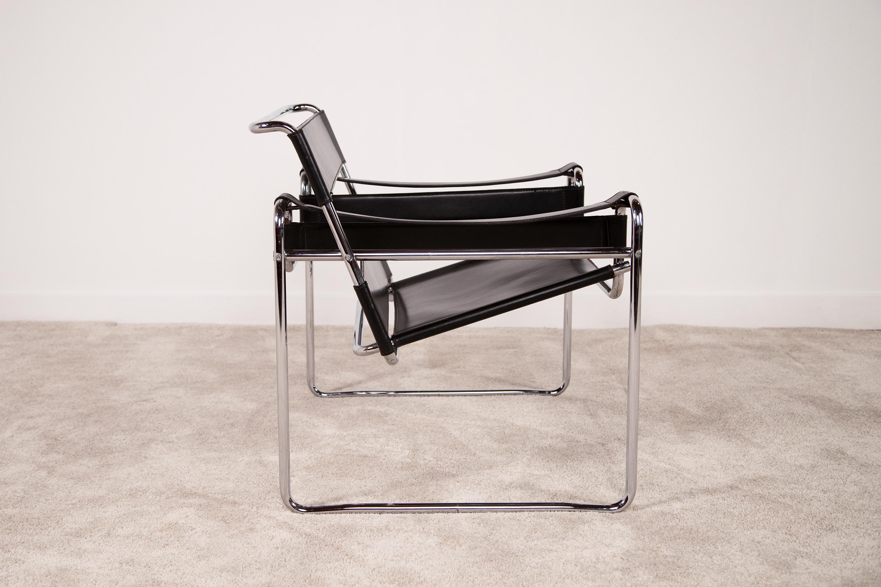 Italian B3 Wassily chair by Marcel Breuer, 1970s. For Sale