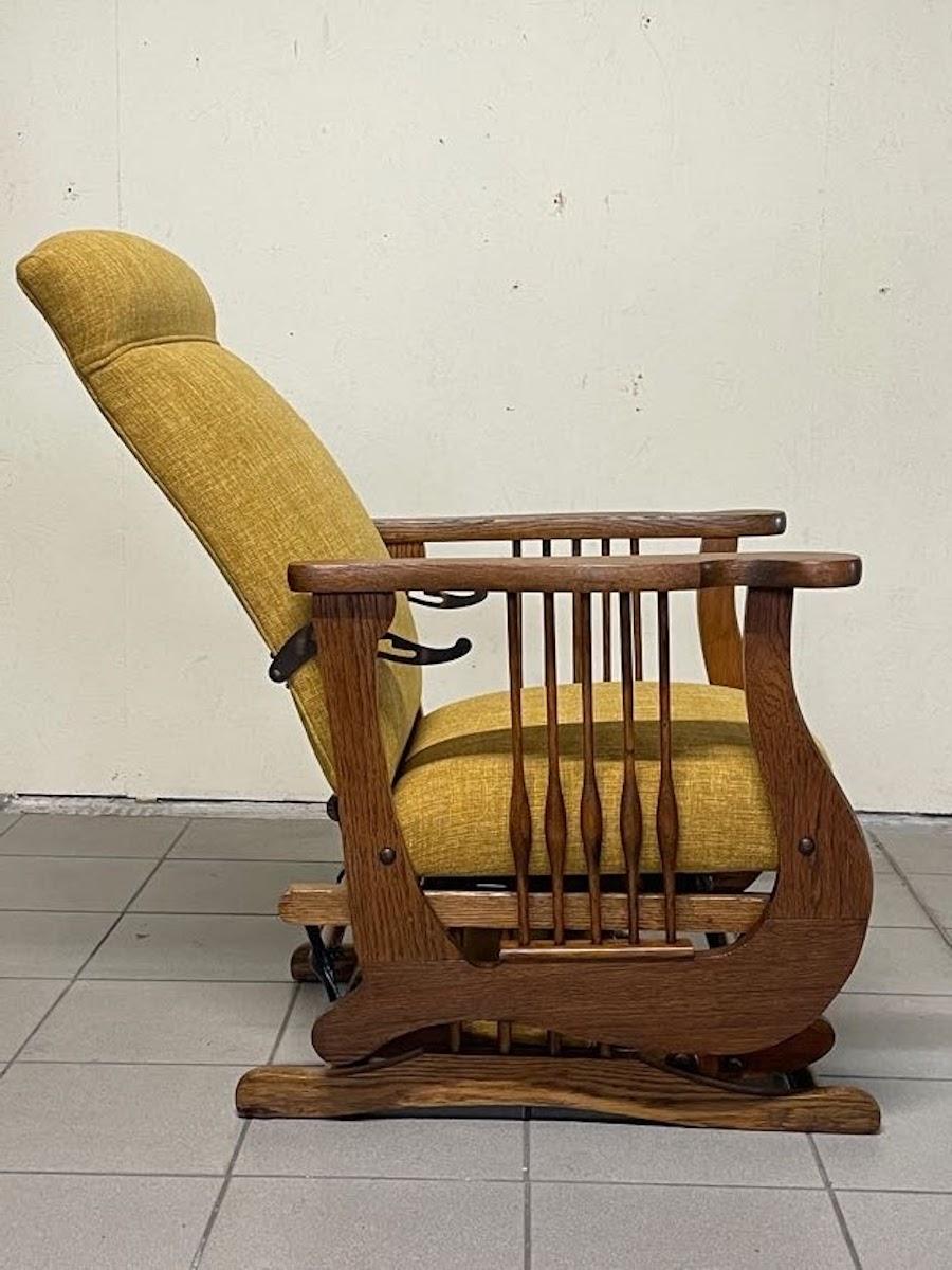 Tissu Chaise basculante fin 19e - début 20e siècle avec pouf en vente