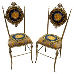Vintage Blue versailles chair gold 