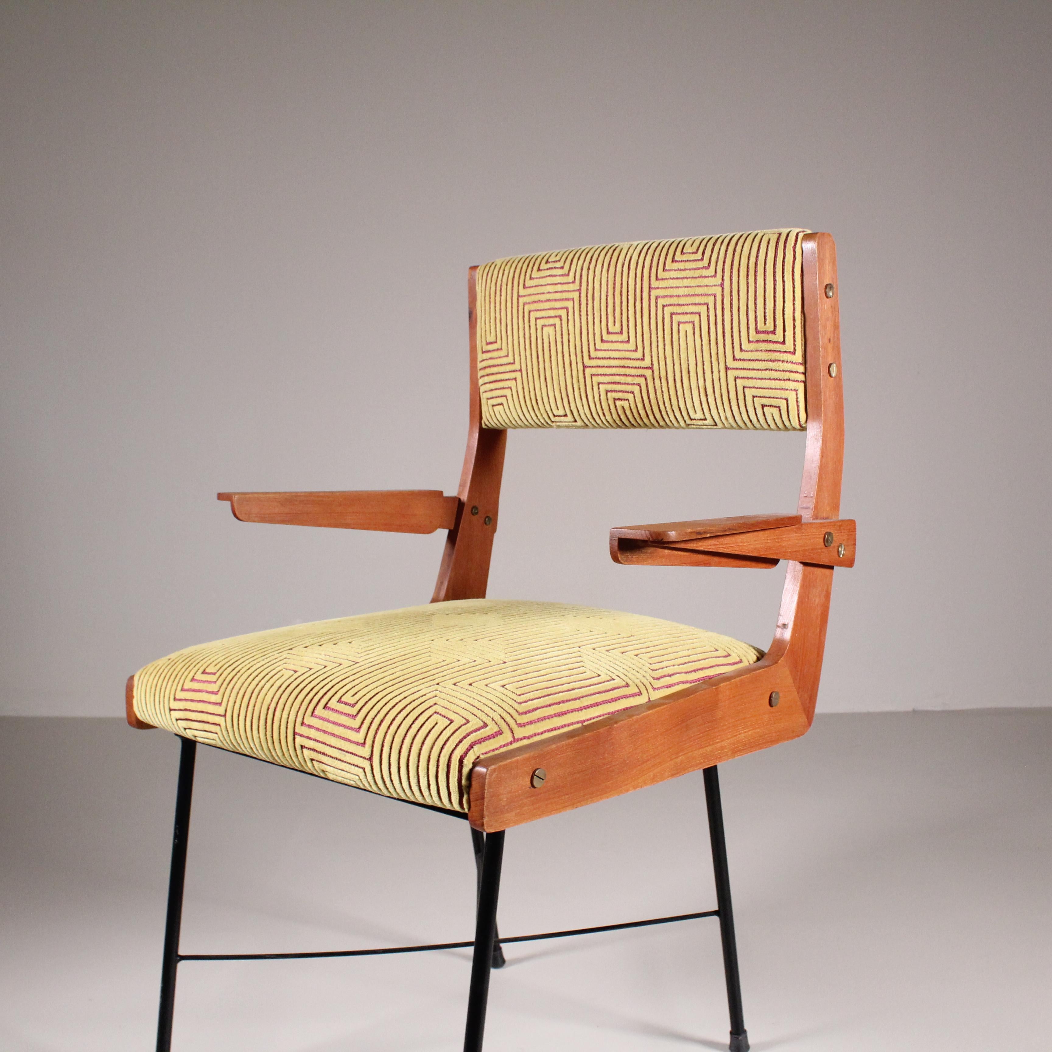 Silla con reposabrazos circa 1960 Terciopelo en venta