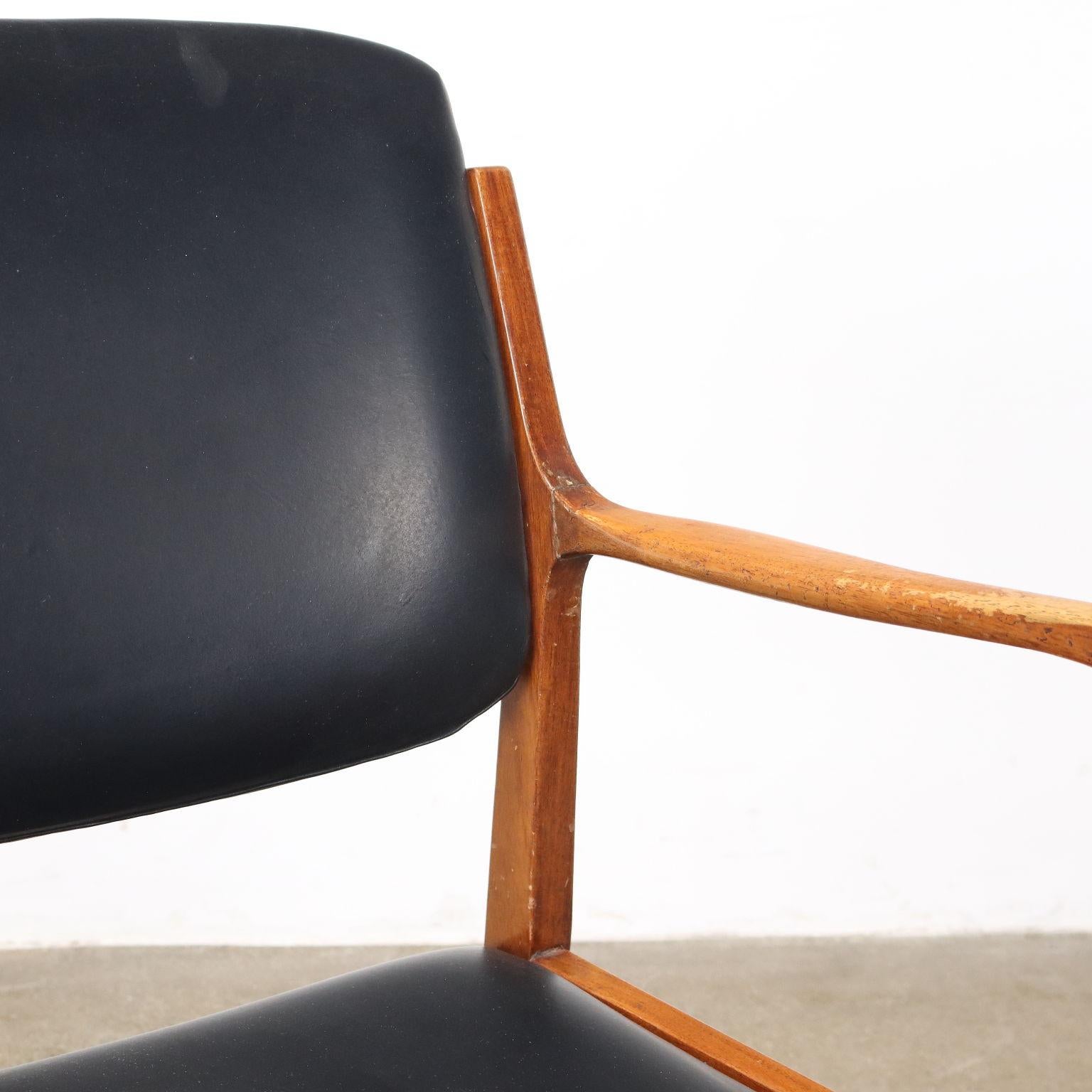 Silla de los años 50-60 con reposabrazos Italian en venta