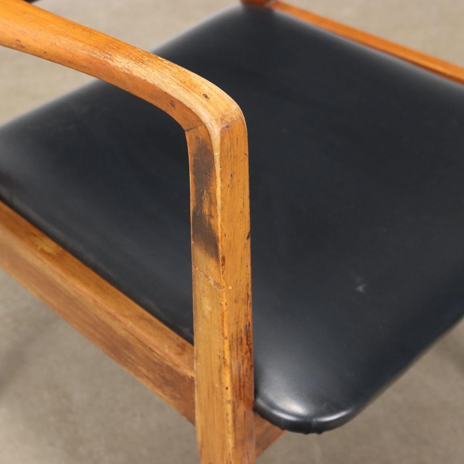 Silla de los años 50-60 con reposabrazos Teñido en venta