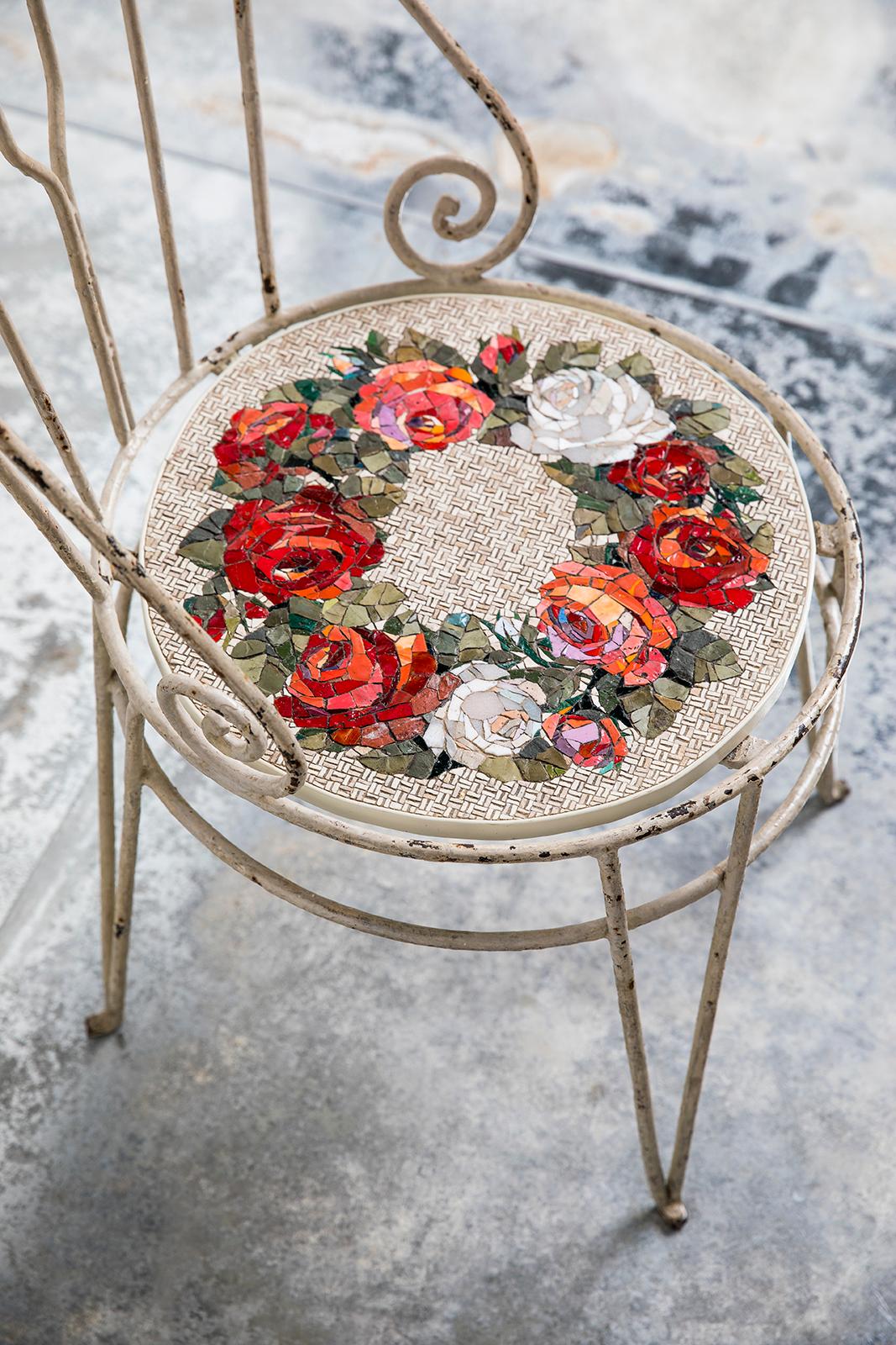 Sedia con Wreath, antiker Eisenstuhl von Yukiko Nagai im Zustand „Neu“ im Angebot in Geneve, CH