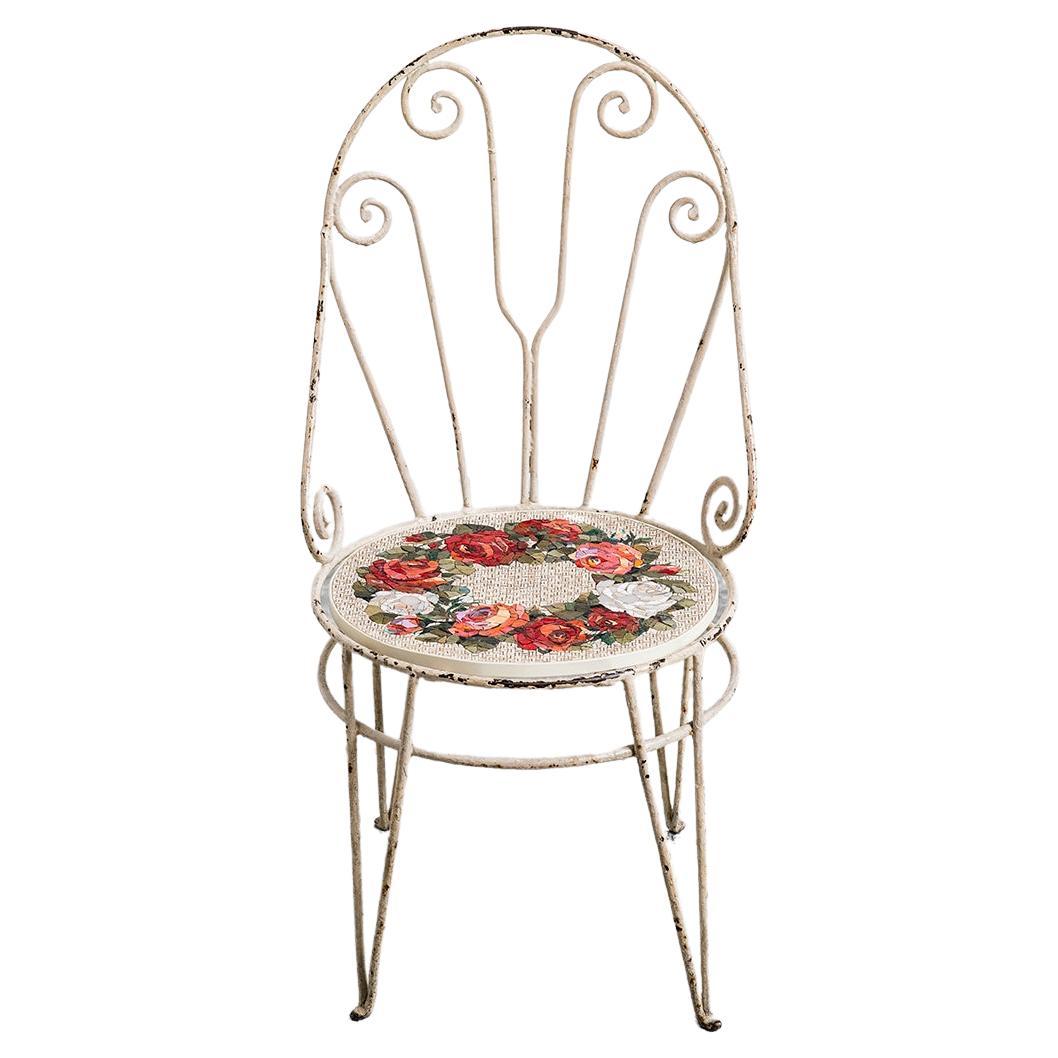 Sedia Con Wreath Antique Iron Chair by Yukiko Nagai