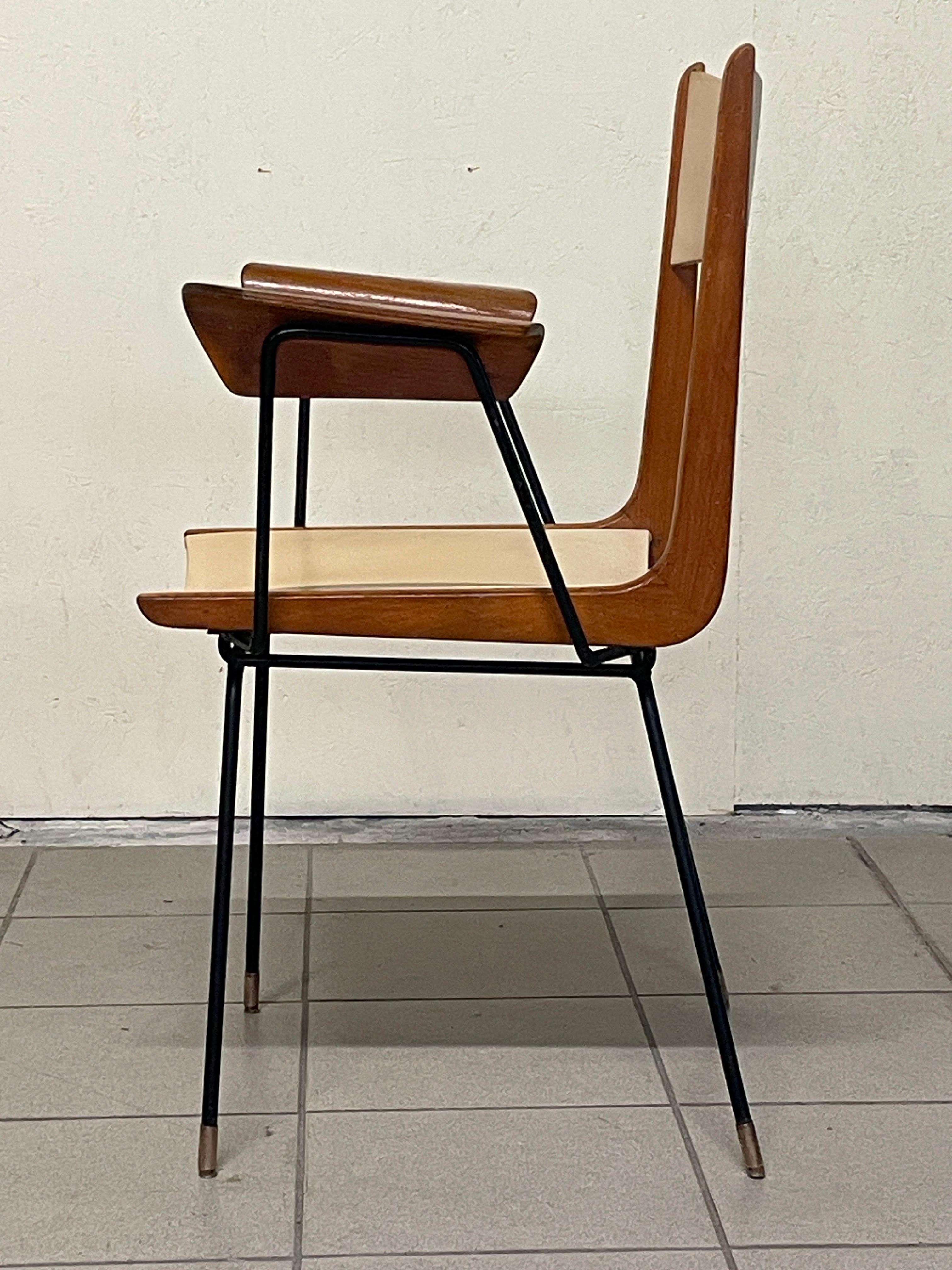 Chaise de bureau, modèle Boomerang, design Carlo Ratti, années 1950 en vente 3