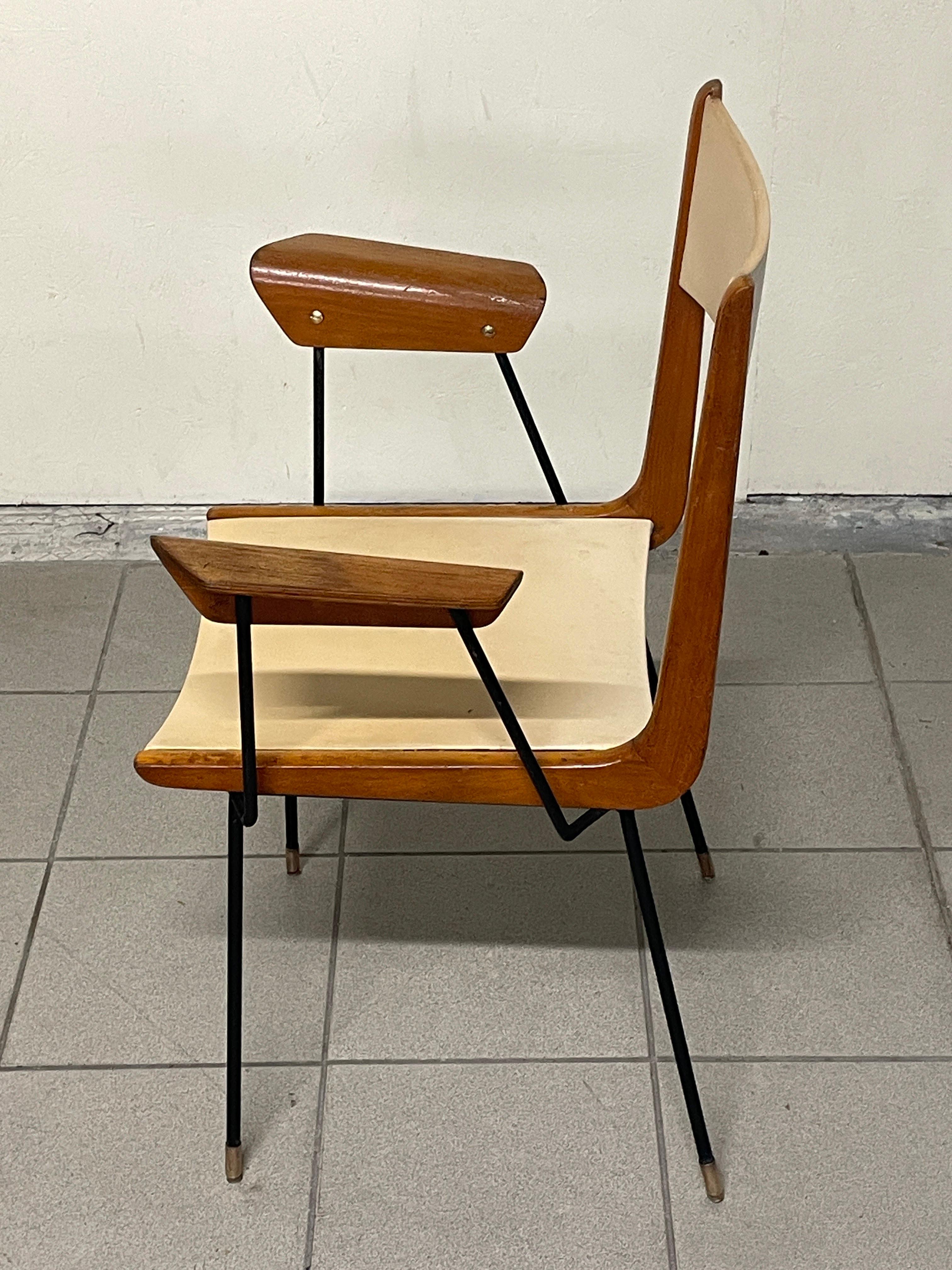 Chaise de bureau, modèle Boomerang, design Carlo Ratti, années 1950 en vente 4