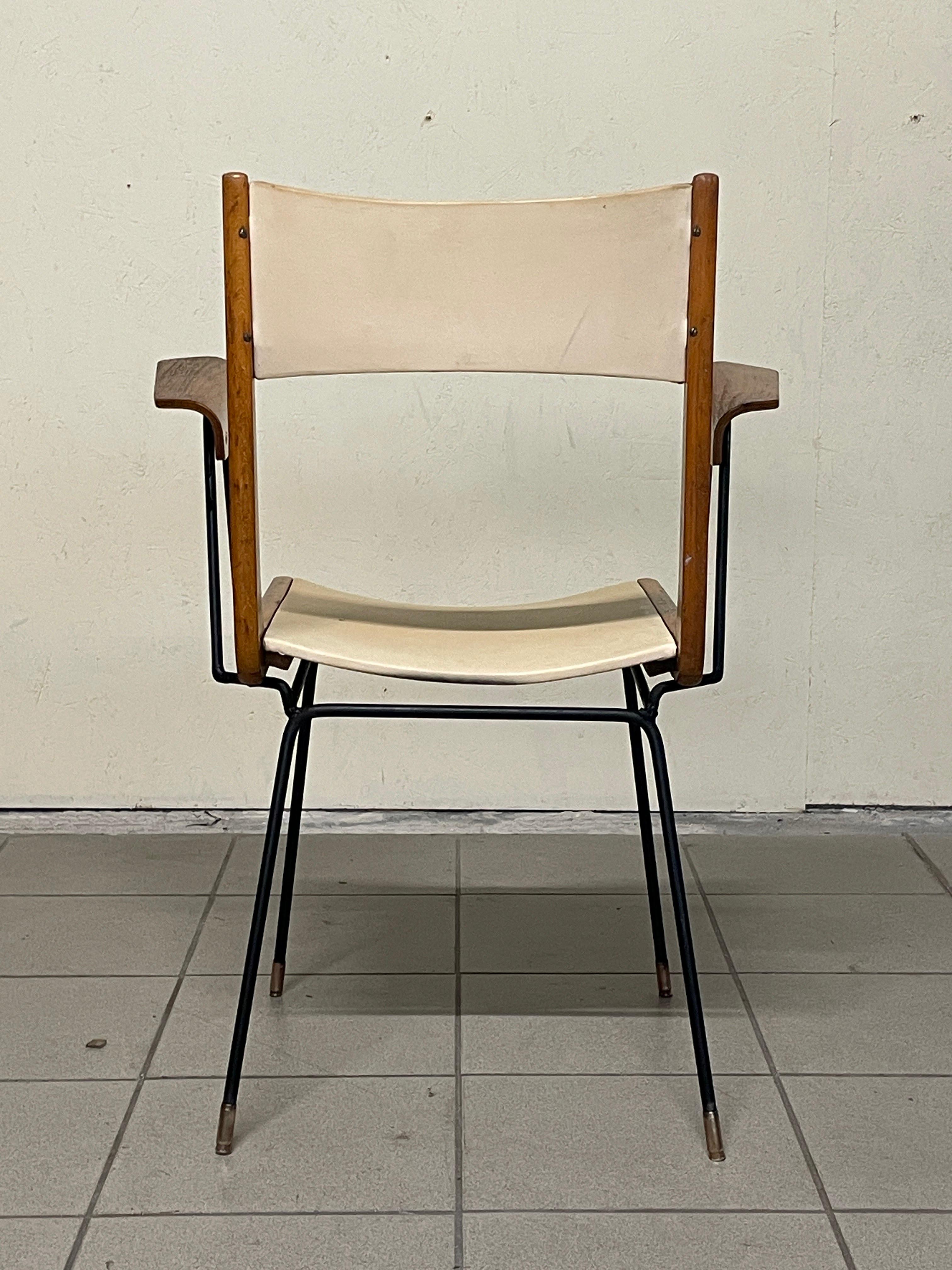 Chaise de bureau, modèle Boomerang, design Carlo Ratti, années 1950 en vente 6
