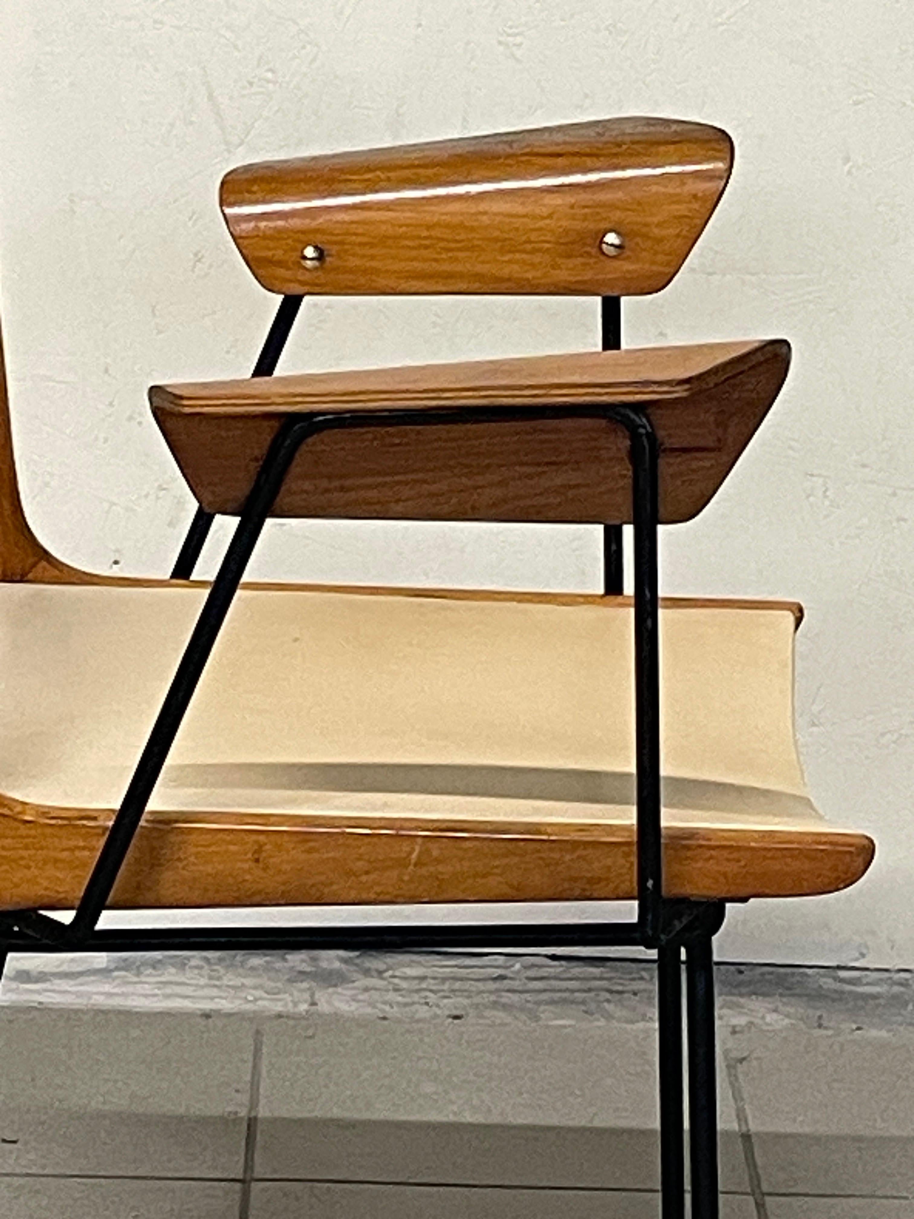 Chaise de bureau, modèle Boomerang, design Carlo Ratti, années 1950 en vente 8