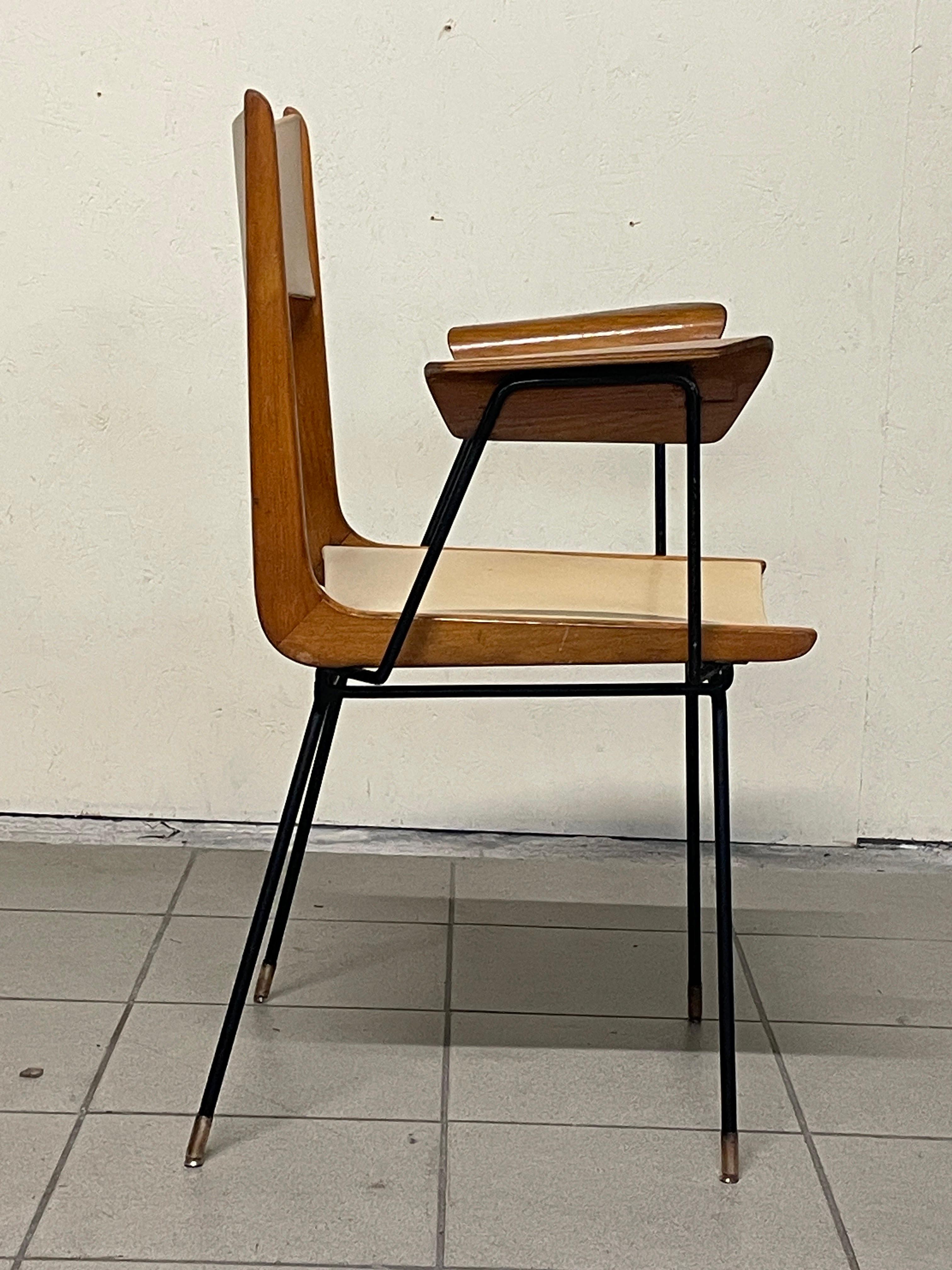 Chaise de bureau, modèle Boomerang, design Carlo Ratti, années 1950 en vente 9