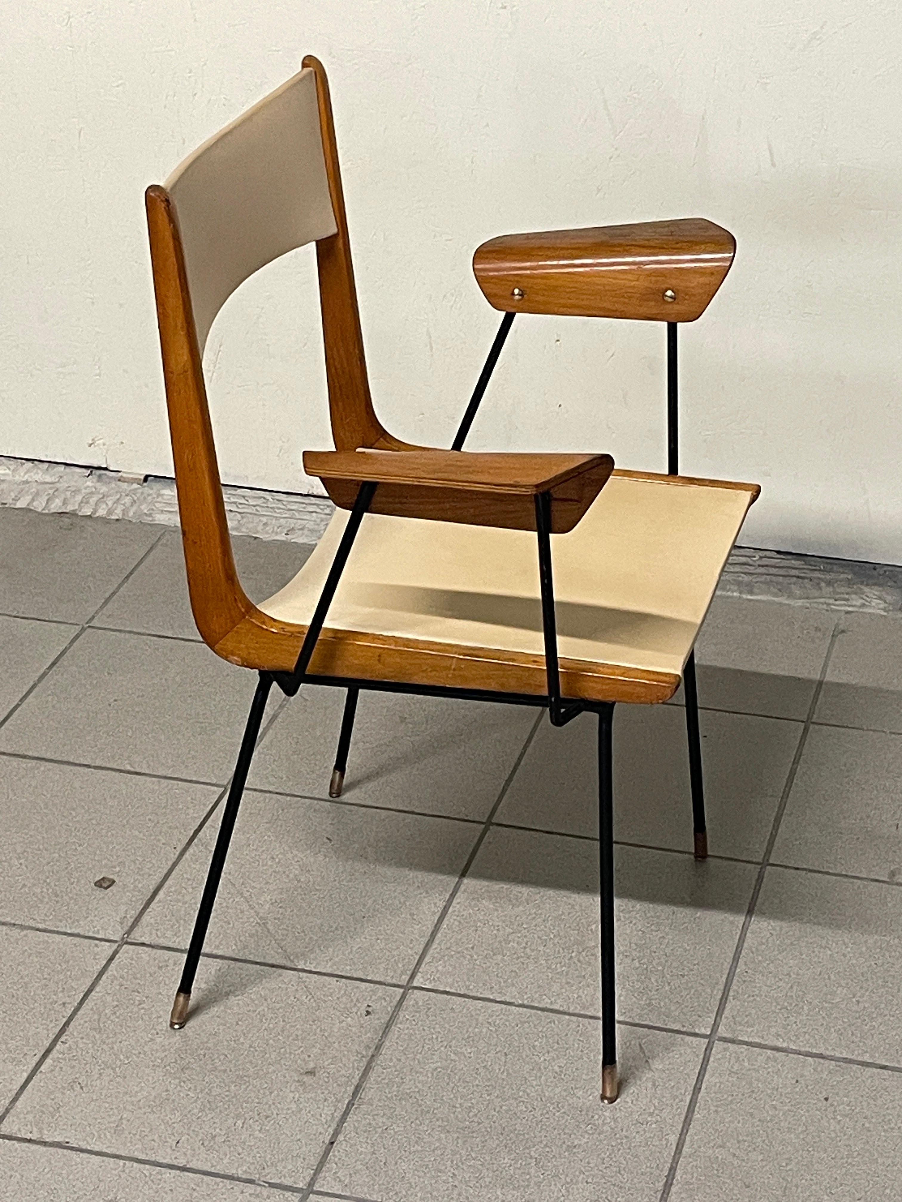 Chaise de bureau, modèle Boomerang, design Carlo Ratti, années 1950 en vente 10