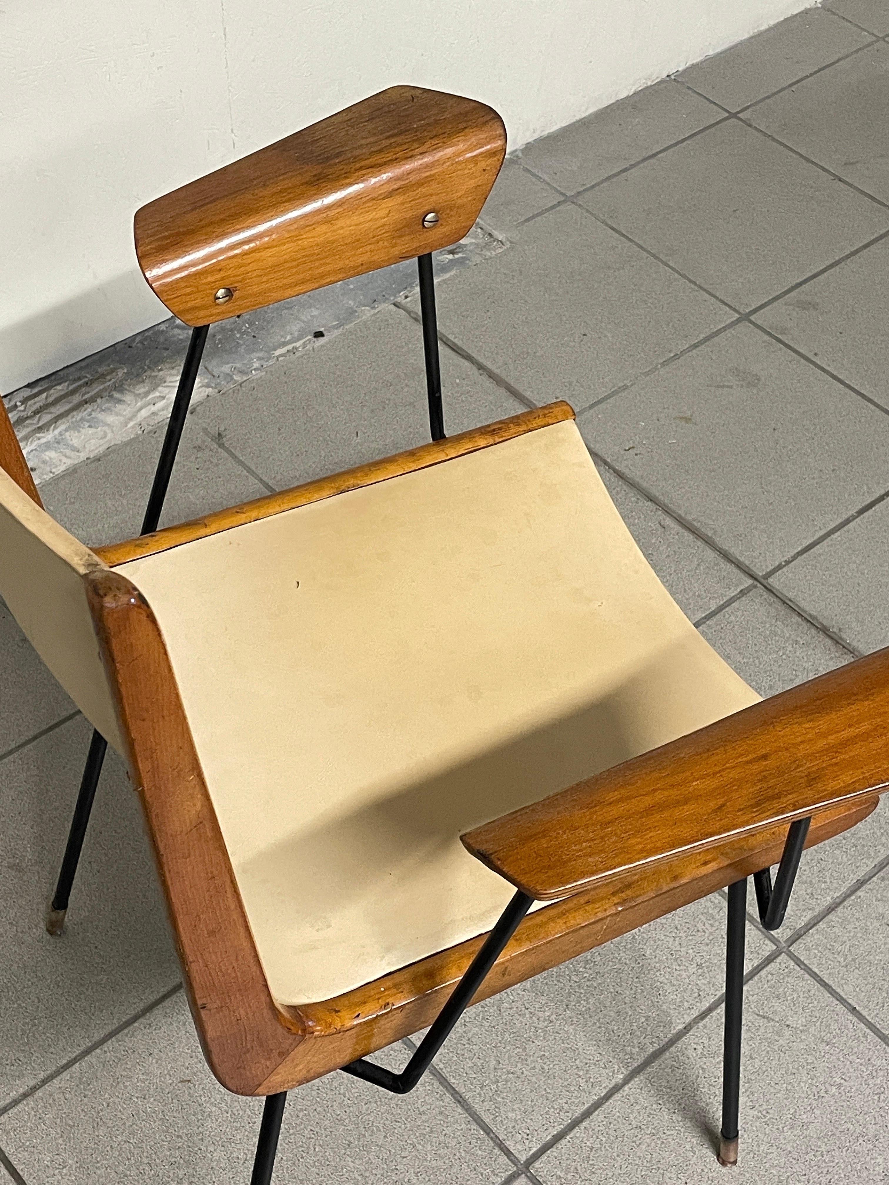 Chaise de bureau, modèle Boomerang, design Carlo Ratti, années 1950 en vente 11