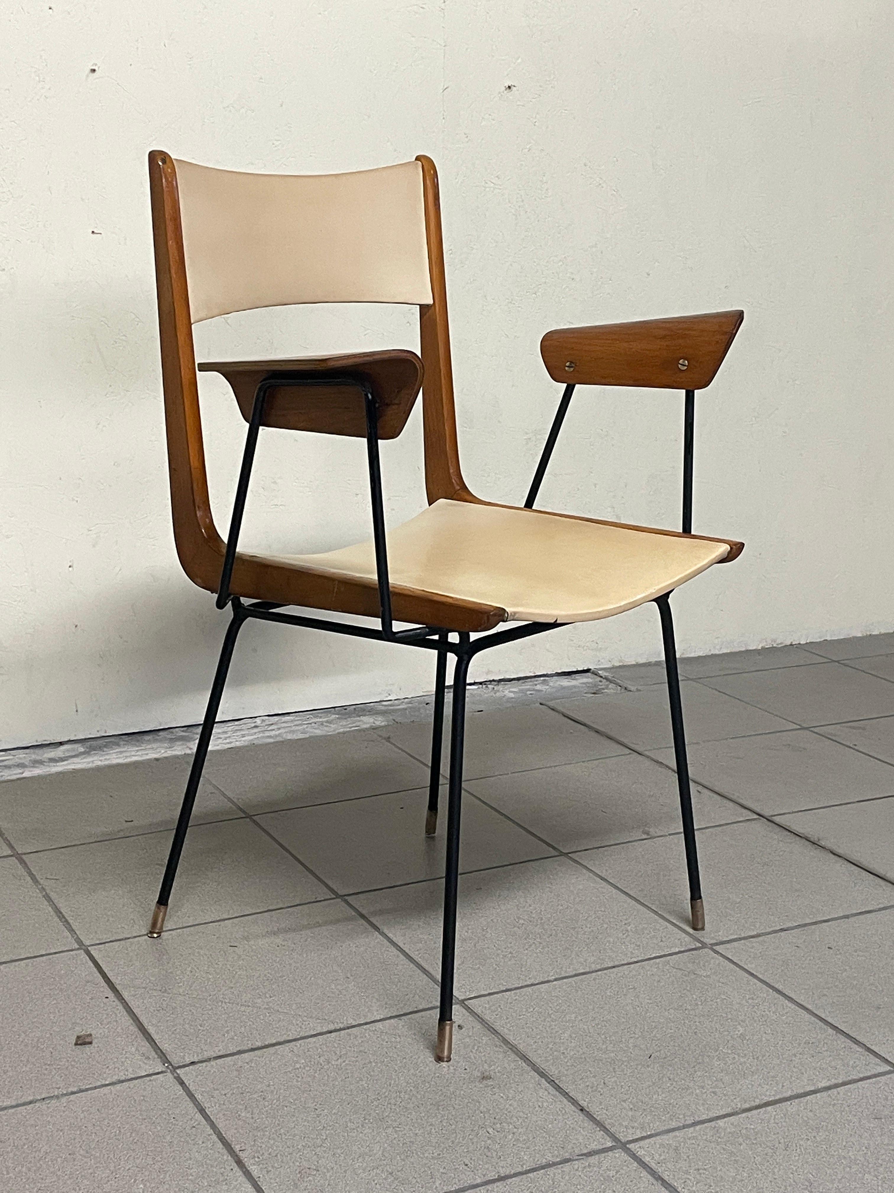 Chaise de bureau, modèle Boomerang, design Carlo Ratti, années 1950 en vente 13