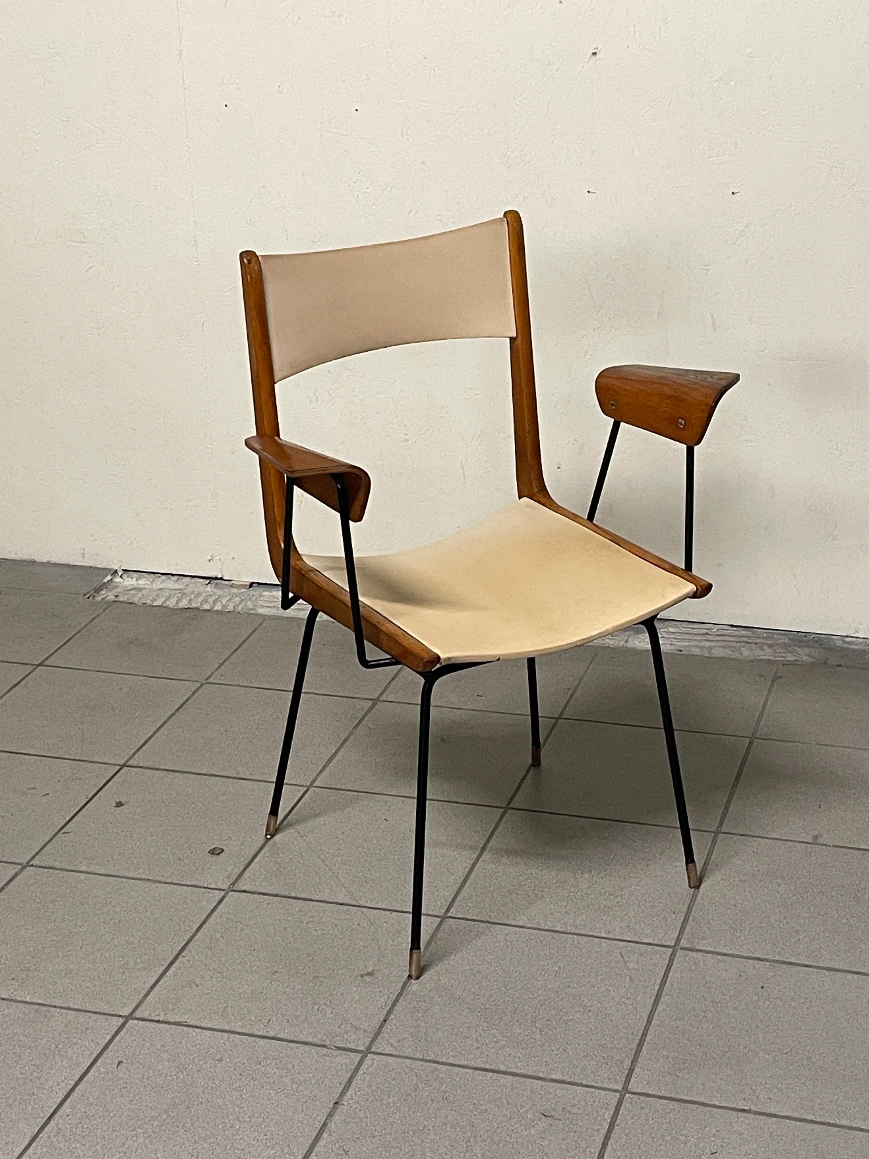 Mid-Century Modern Chaise de bureau, modèle Boomerang, design Carlo Ratti, années 1950 en vente