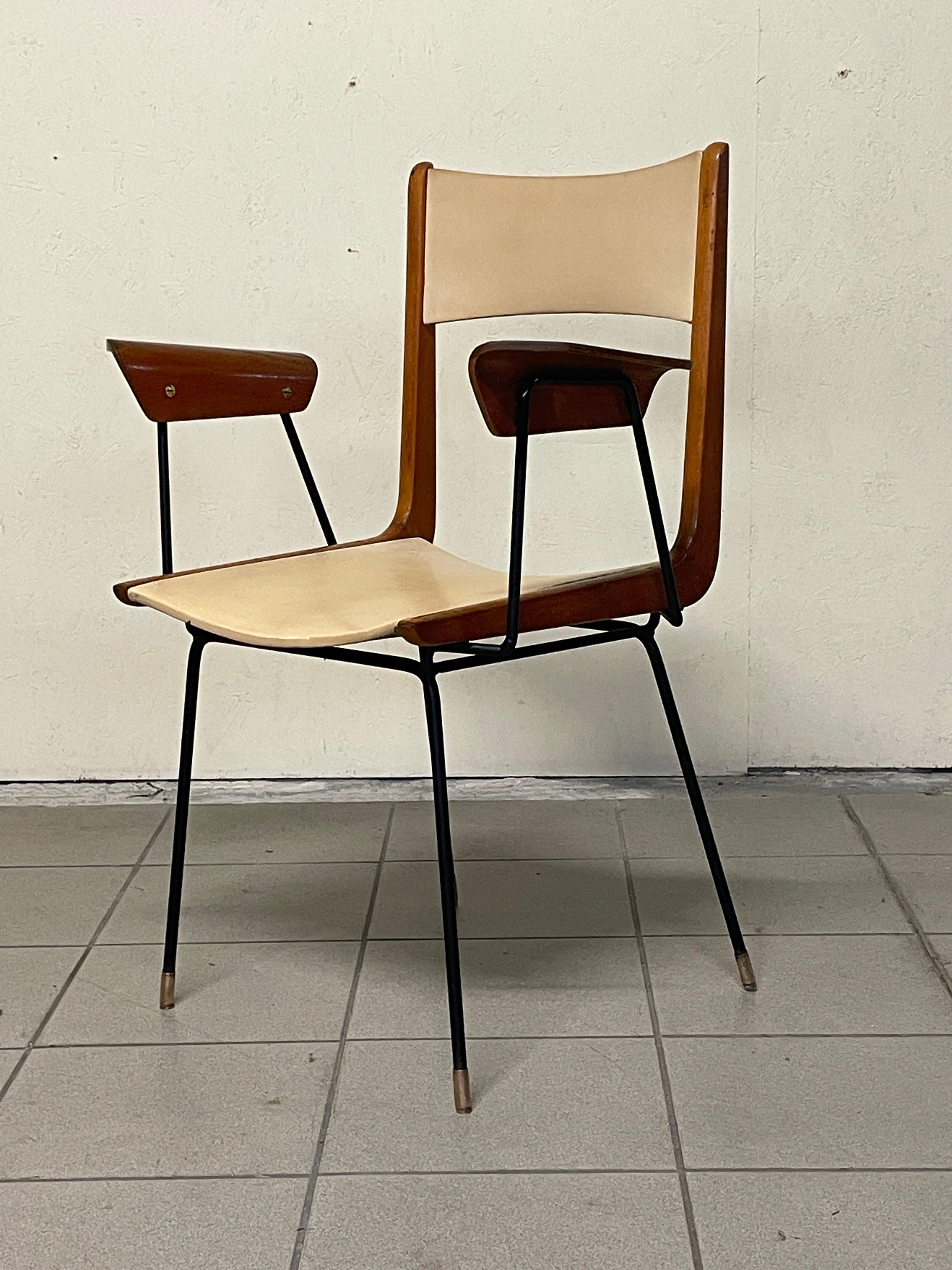 Chaise de bureau, modèle Boomerang, design Carlo Ratti, années 1950 en vente 1