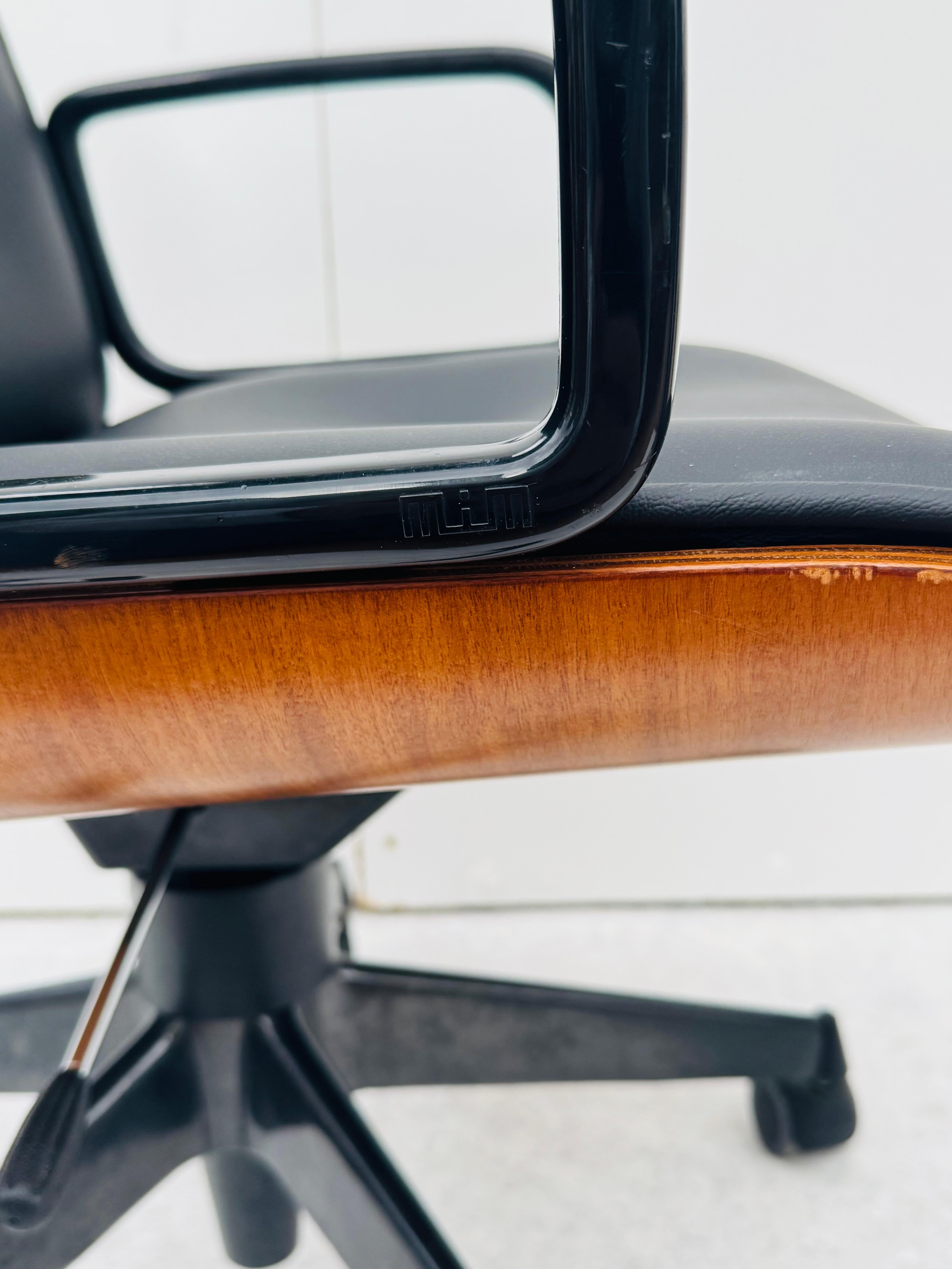 Pelle Sedia da ufficio di Ico Parisi per MIM