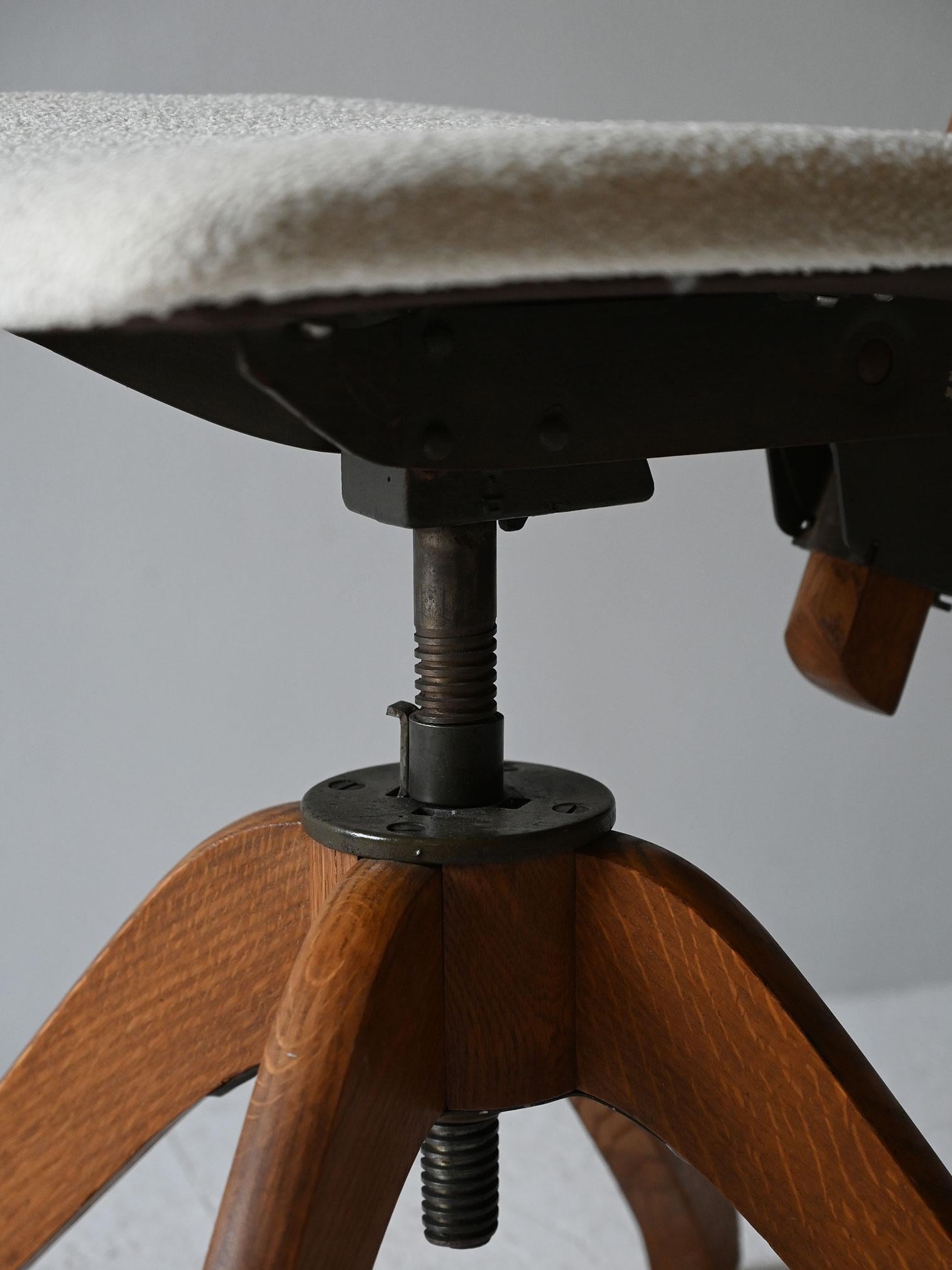Sedia da ufficio scandinava anni ’20 in rovere im Angebot 5