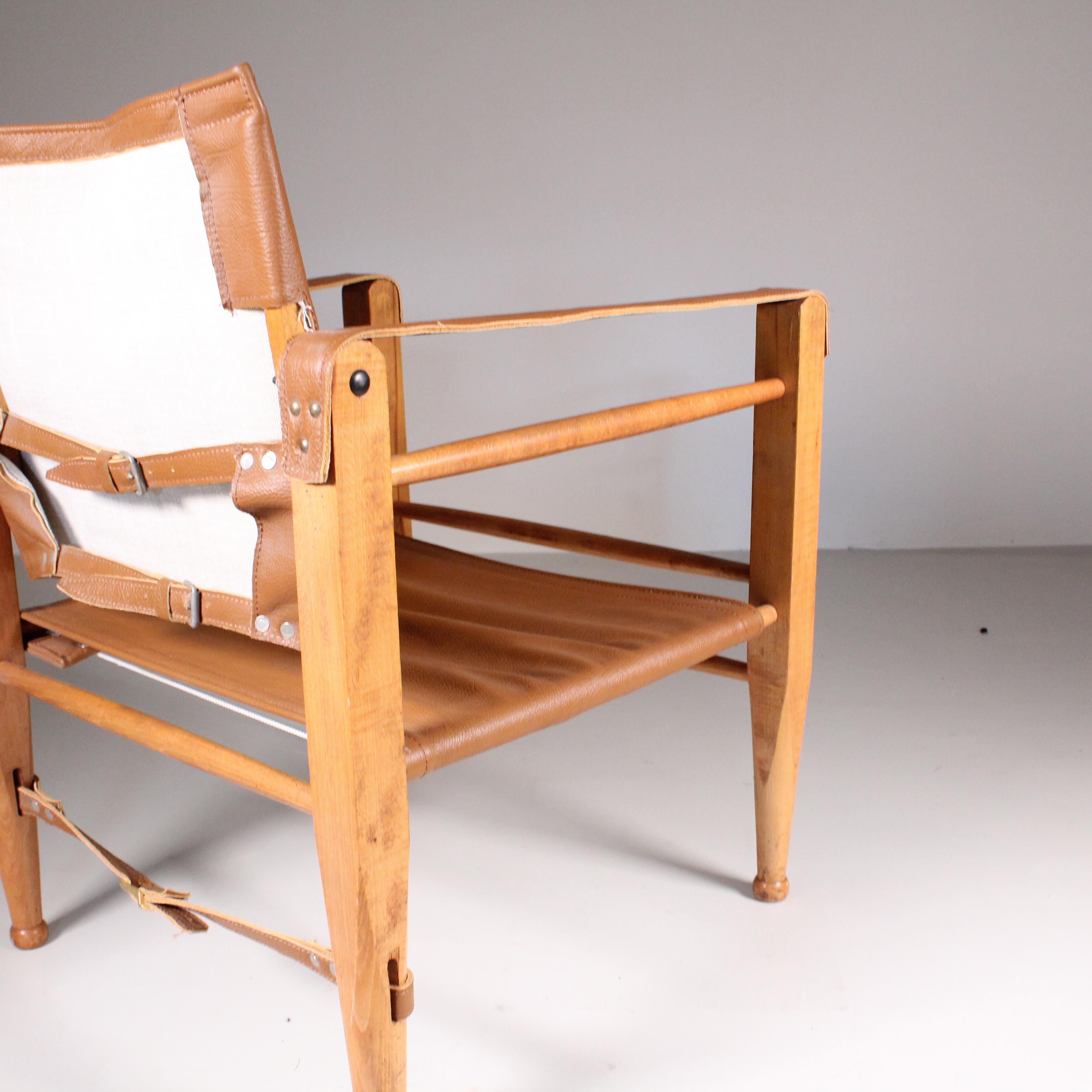 Mid-Century Modern Safari leather chair, Fritz Hansen, 1960 Safari leather chair, Fritz Hansen, 1 For Sale