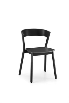 Edith chair in solid ash varnish and wood  seat by Massimo Broglio