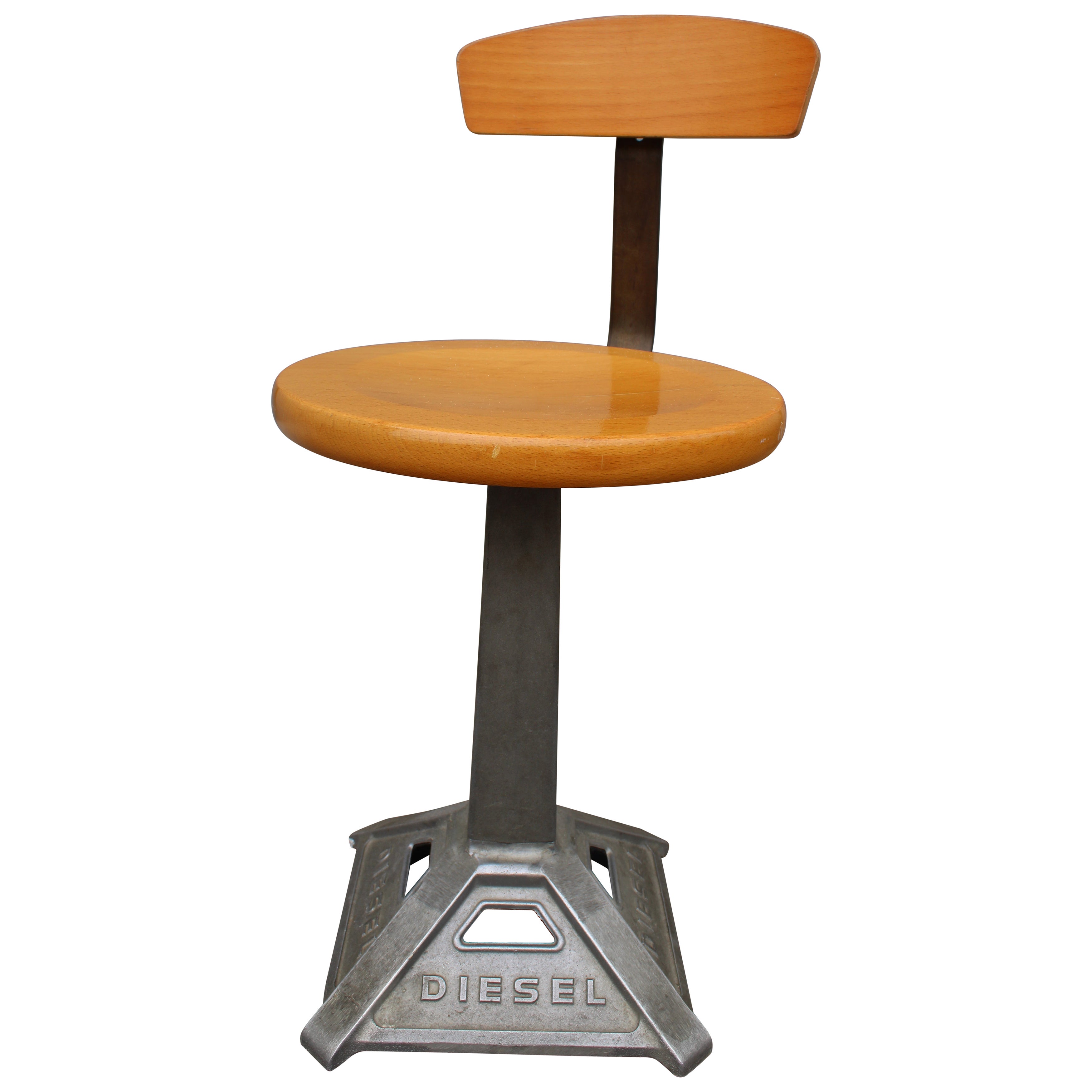 Sedia Girevole in Faggio e ferro Diesel 1970 im Angebot