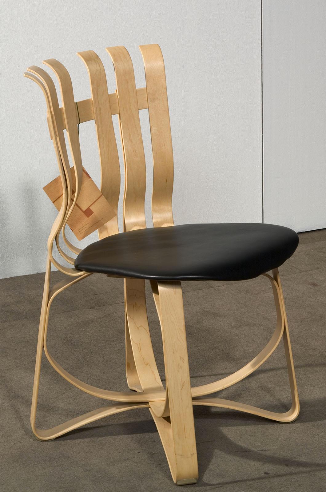 Leather Hat Trick Chair by Frank Gehry for Knoll For Sale