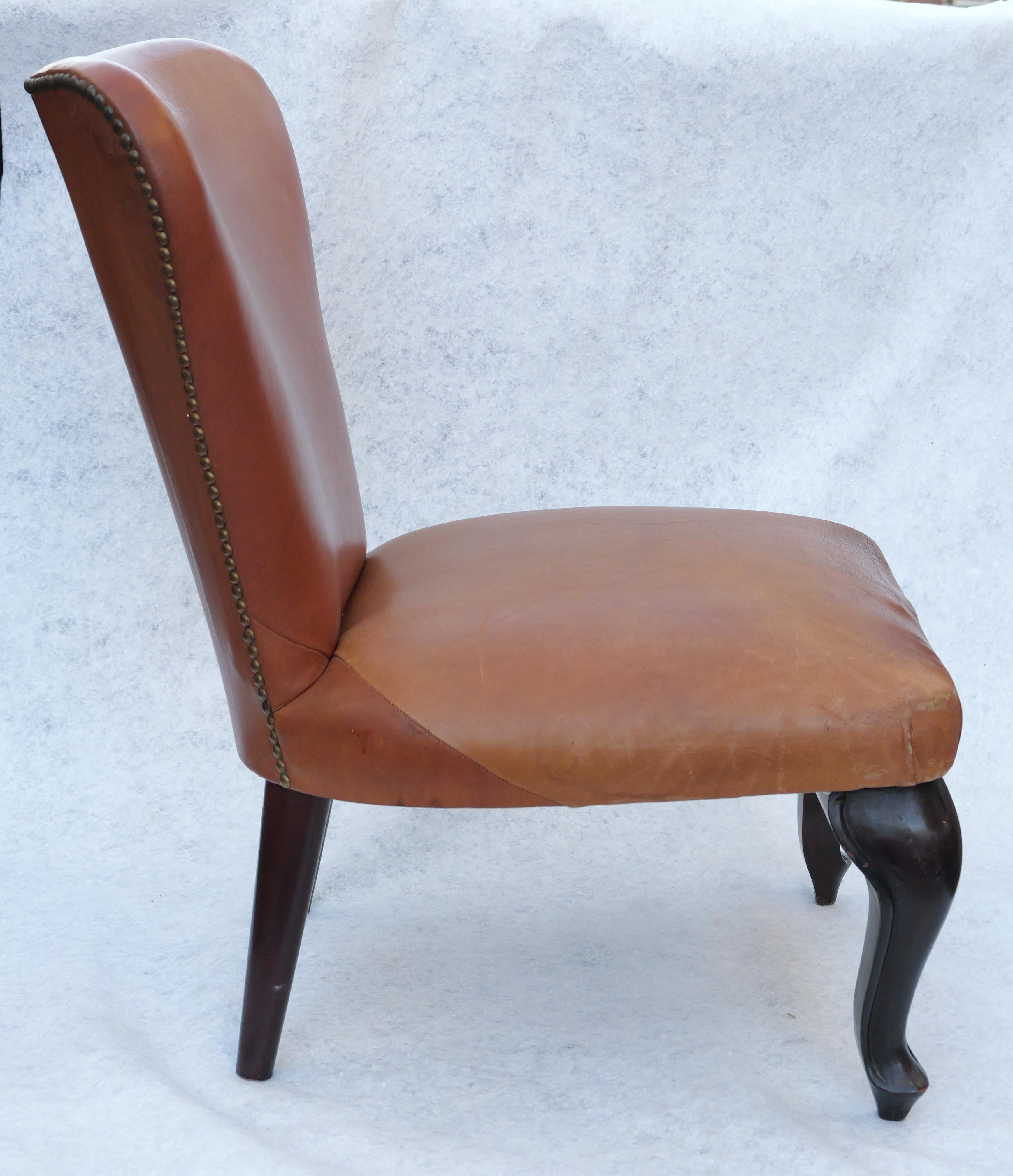 Sedia in pelle, Anni '40 in vendita 1