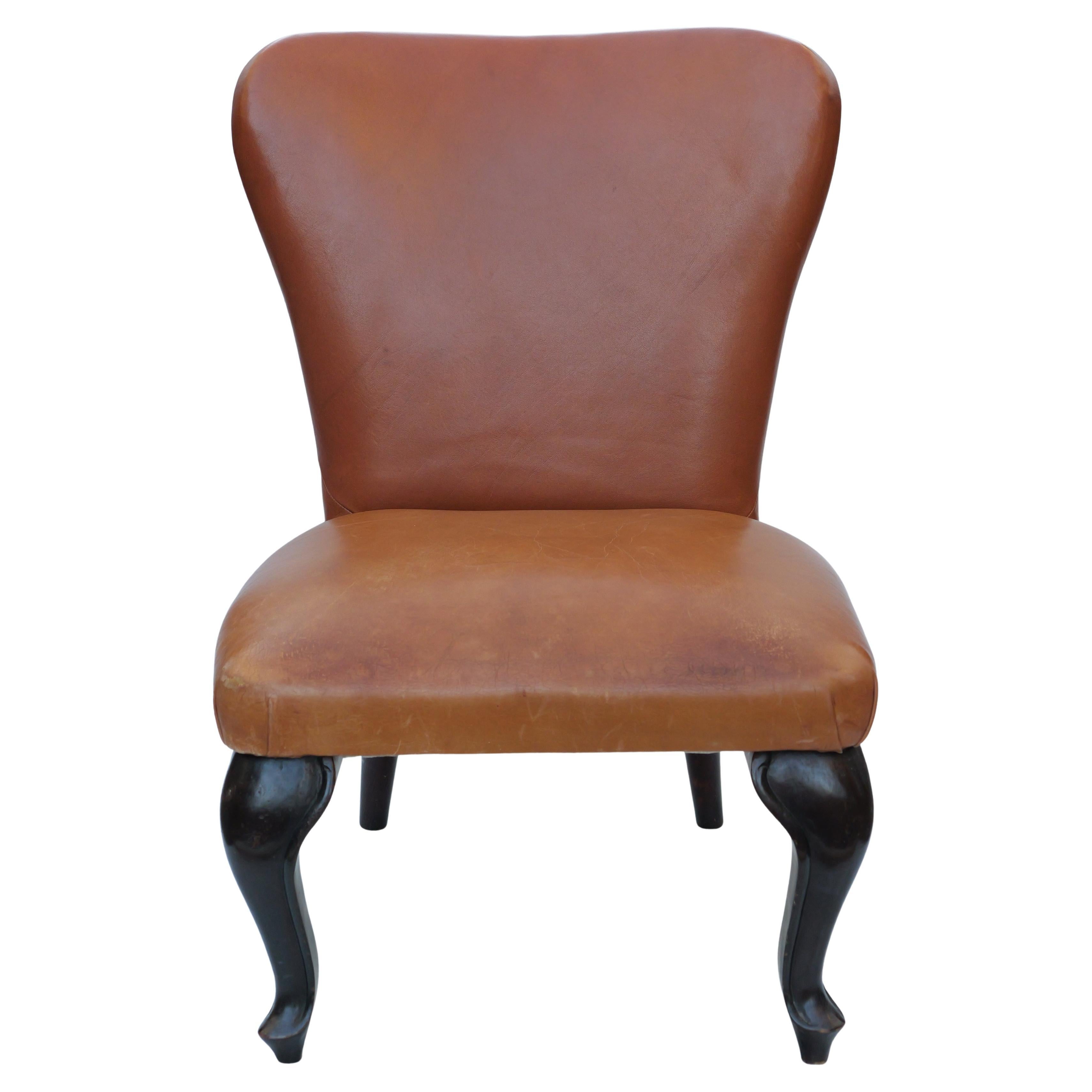 Chaise en cuir, années 1940