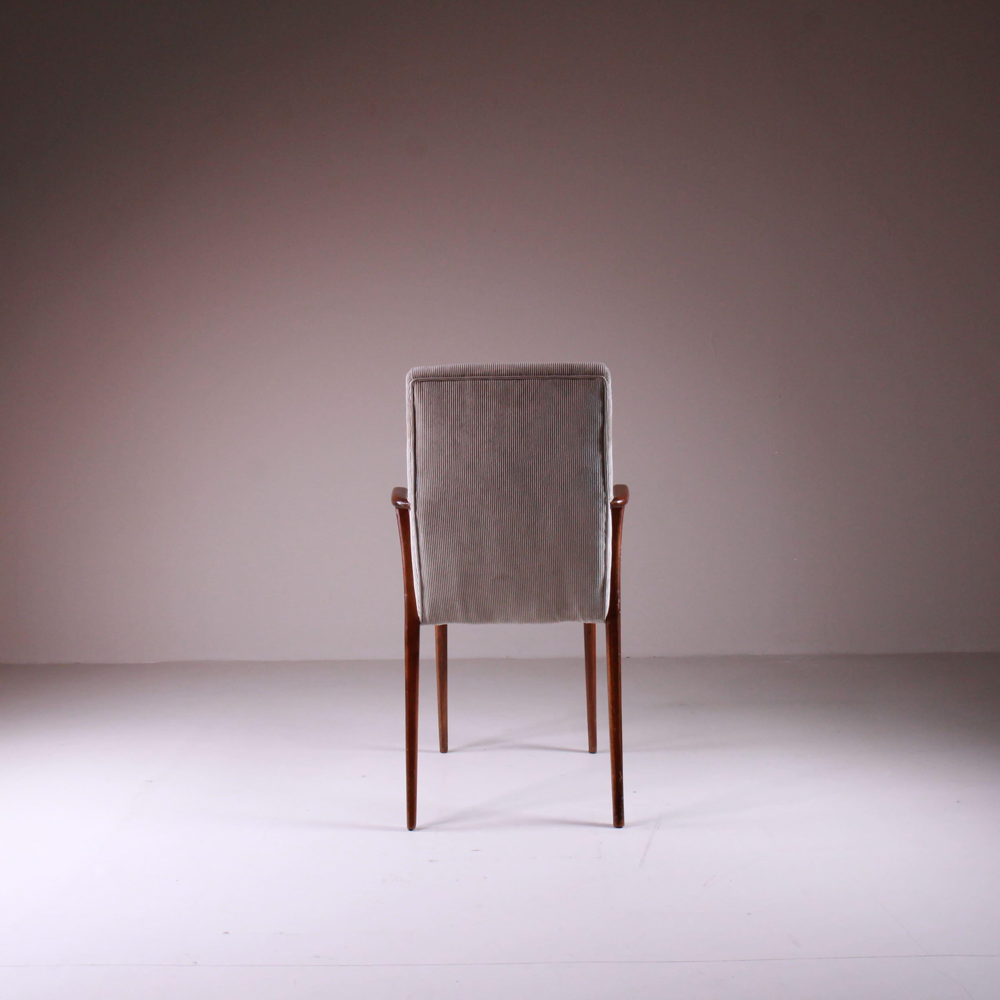 Mid-20th Century Sedia in stile Mid-Century, in velluto e legno, 1960