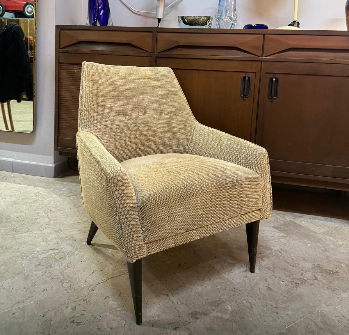 Fabric chair Gio Ponti 1950s For Sale 1
