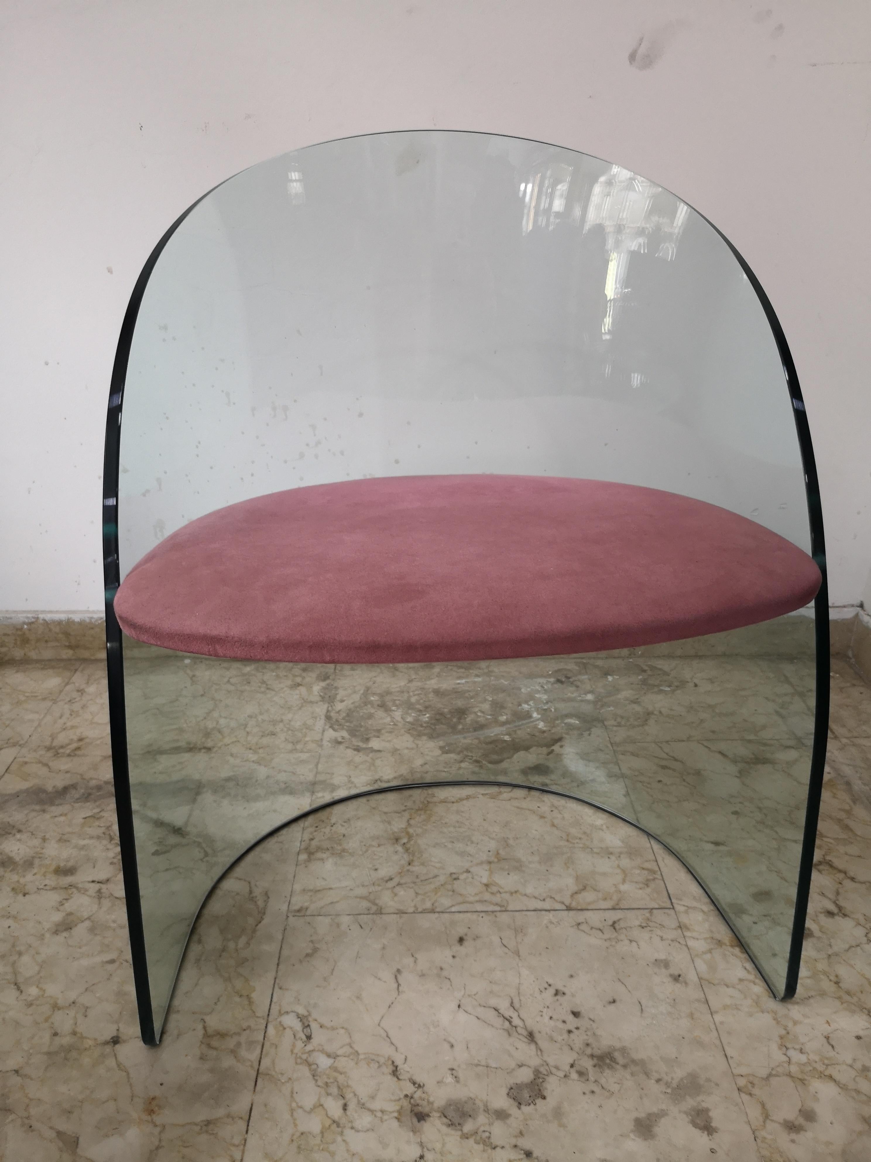 Sedia in Vetro prodotta da Fiam anni 70 stile Louis Dierra For Sale 3