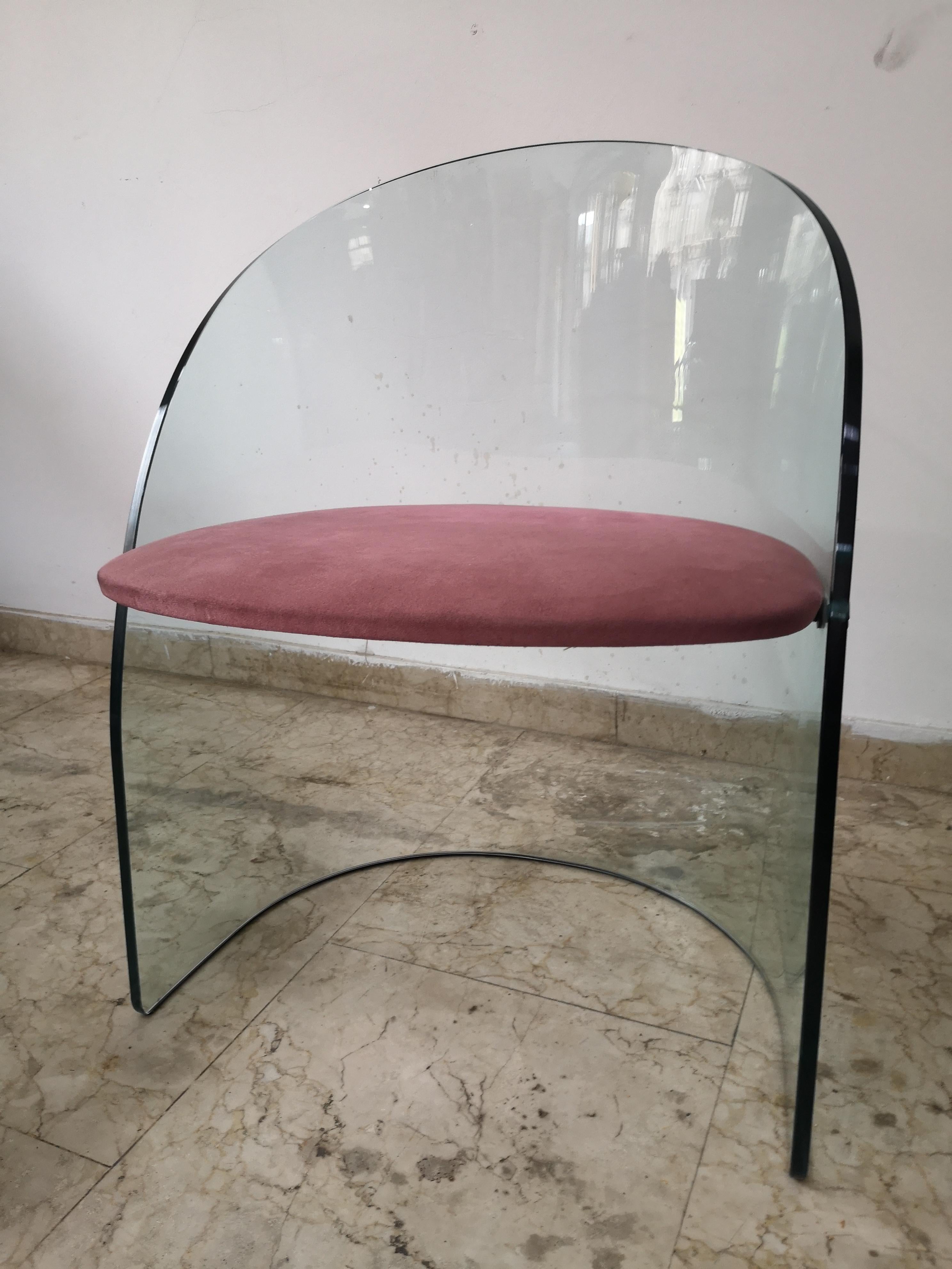 Sedia in Vetro prodotta da Fiam anni 70 stile Louis Dierra For Sale 4