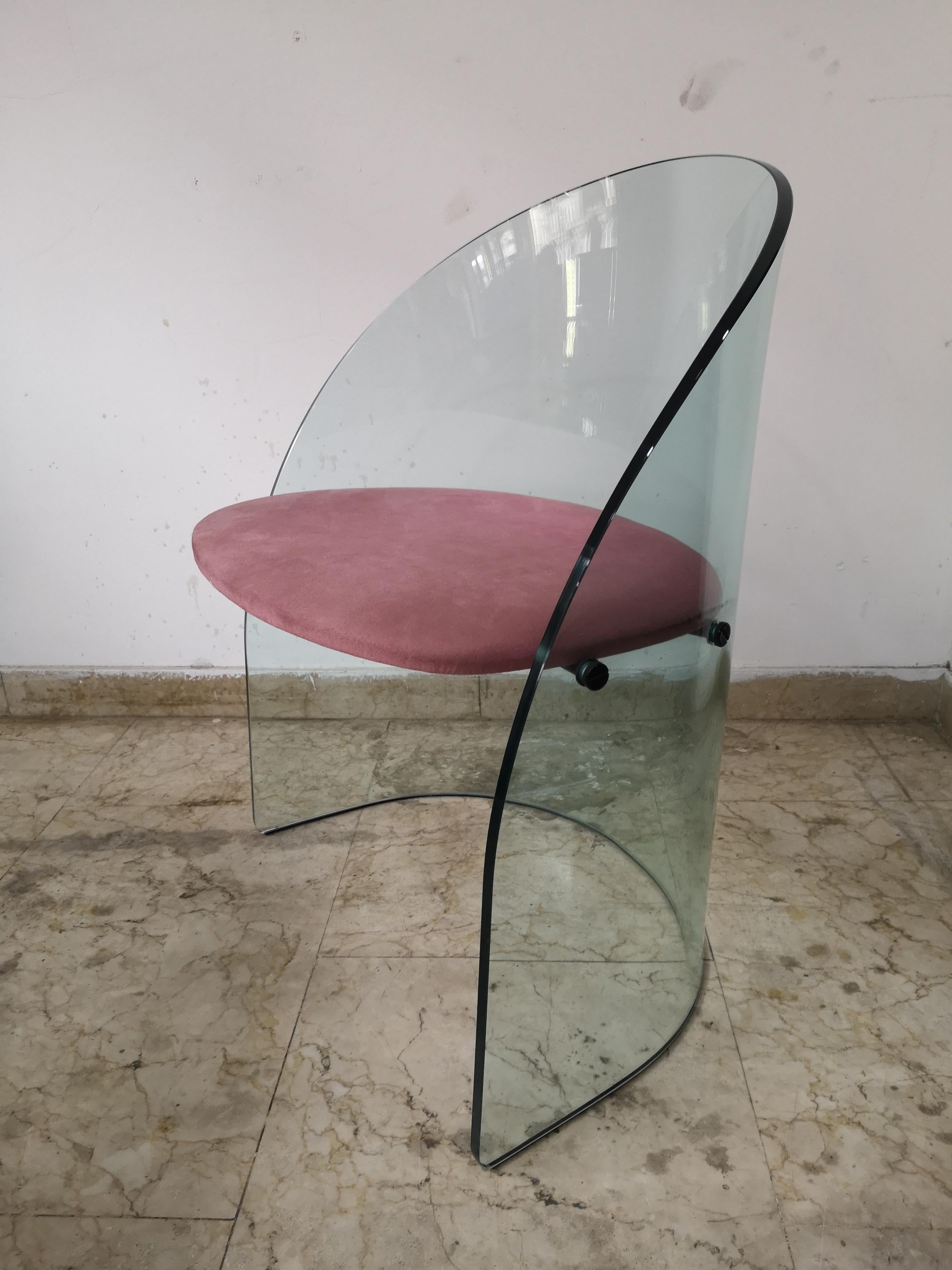 Sedia in Vetro prodotta da Fiam anni 70 stile Louis Dierra In Excellent Condition For Sale In Catania, IT