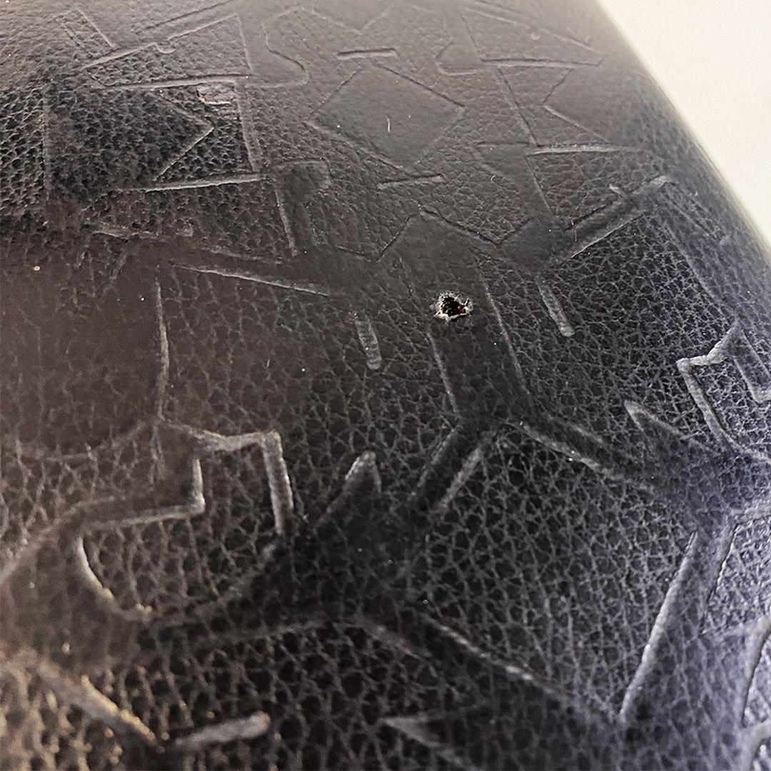 Italian modern steel and black leather chair by Alessandro Mendini, Zabro 1980s For Sale 5